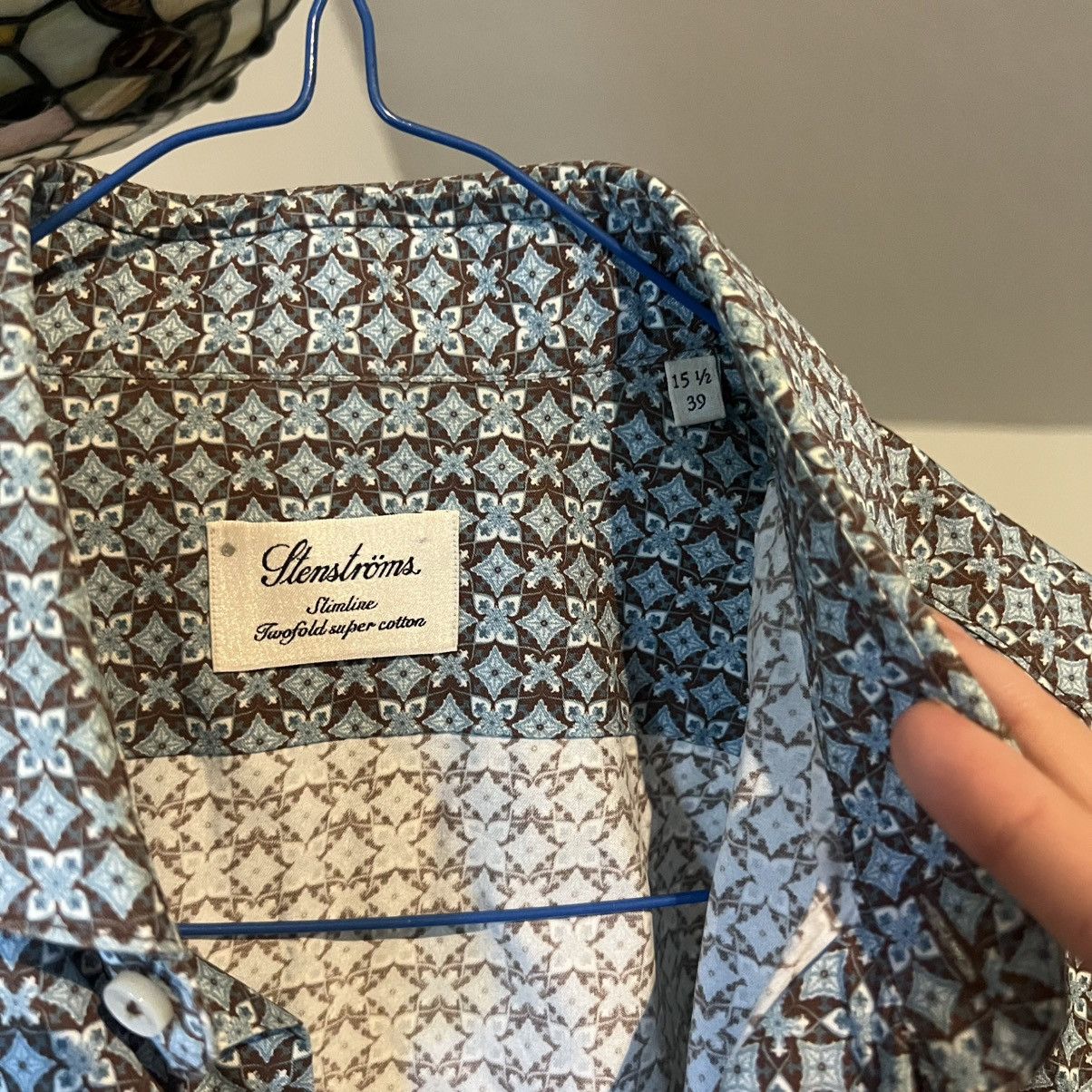 Strenstroms Vintage Stenströms Brown and Blue long sleeved dress shirt Size US M / EU 48-50 / 2 - 3 Thumbnail