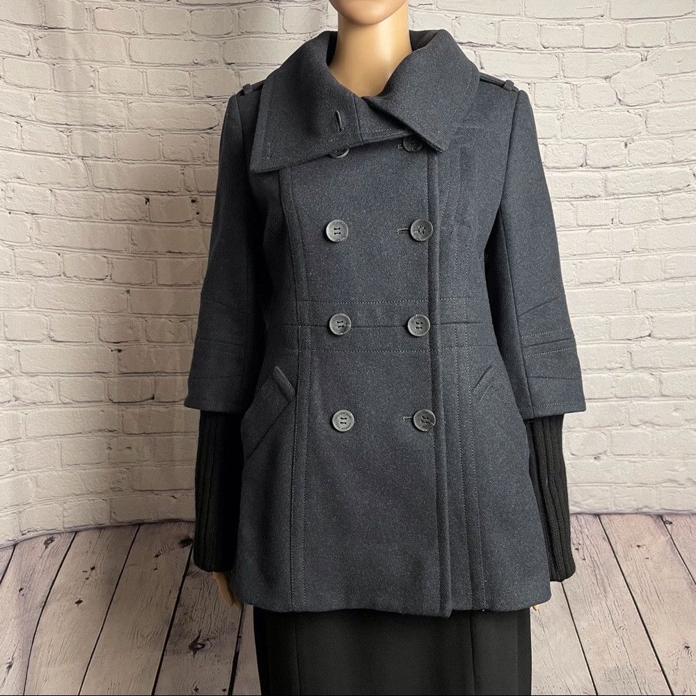 Andrew Marc Andrew Marc Wool Coat Jacket Grey Color Knit Cuffs Size 6 Size M / US 6-8 / IT 42-44 - 1 Thumbnail