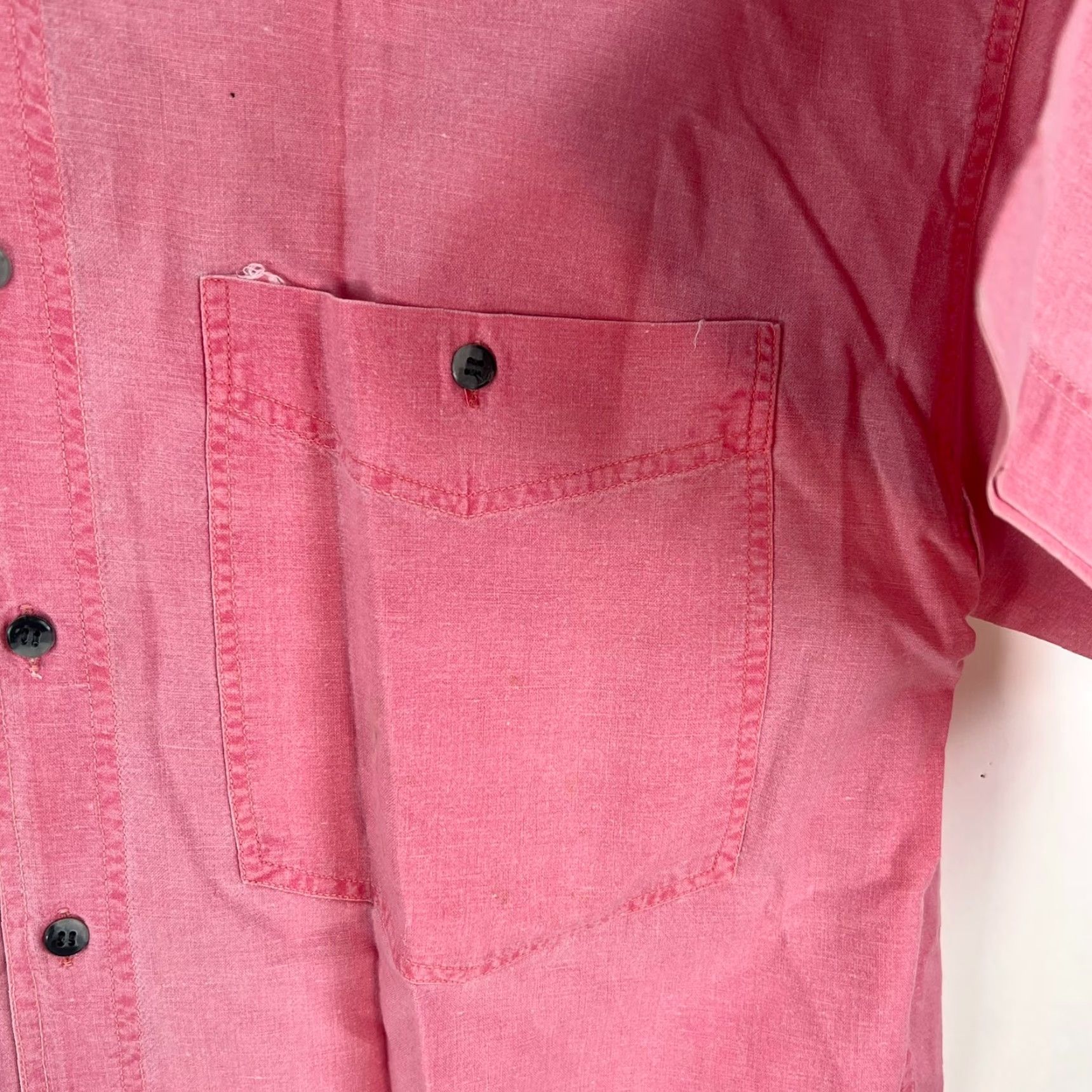 Pinko VINTAGE Cargo Button Shirt Mens XL Pink Heavyweight Cotton VTG Size US XL / EU 56 / 4 - 2 Thumbnail