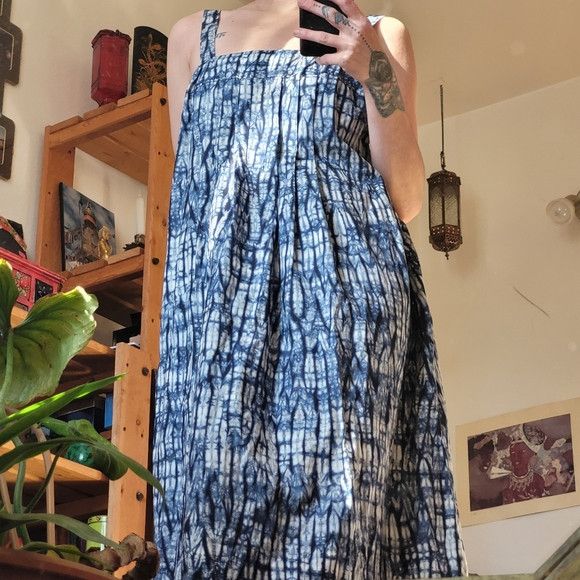 Weekend Max Mara Weekend Max Mara Blue/White Tie-dye Maxi Dress - 12 Size XL / US 12-14 / IT 48-50 - 3 Thumbnail