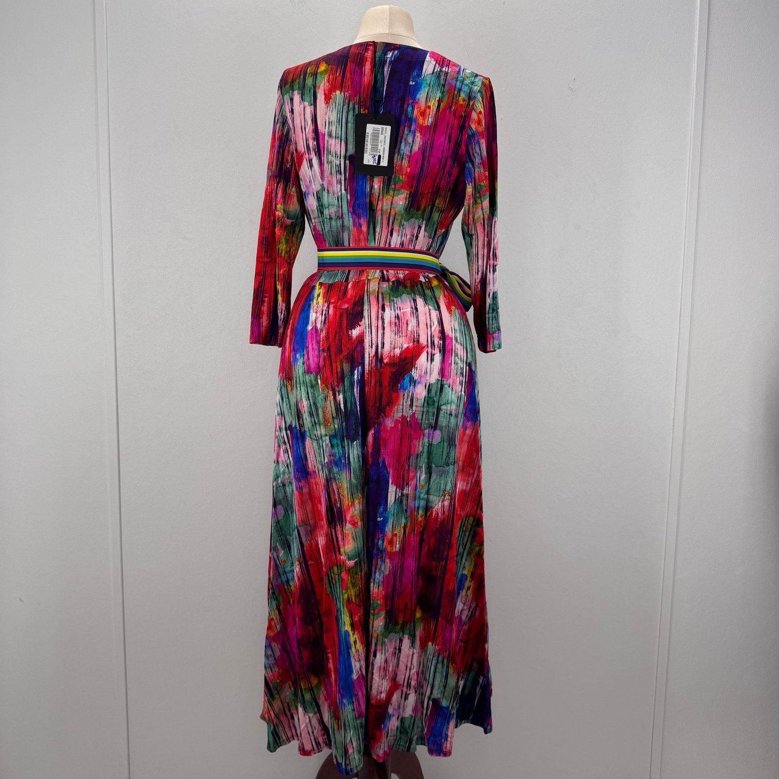 Marina Rinaldi Marina Rinaldi Ornare Wrap Dress multicolor stripe grosgrain Size XL / US 12-14 / IT 48-50 - 6 Thumbnail