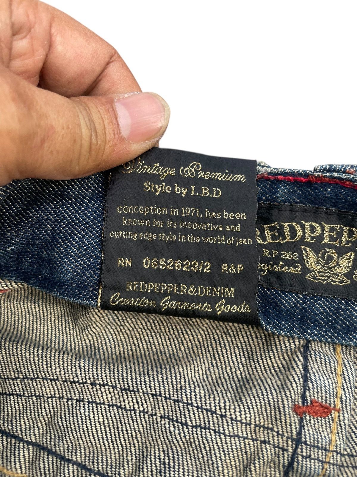 Japanese Brand Red Pepper Emboiderey Denim Size 31" - 6 Thumbnail
