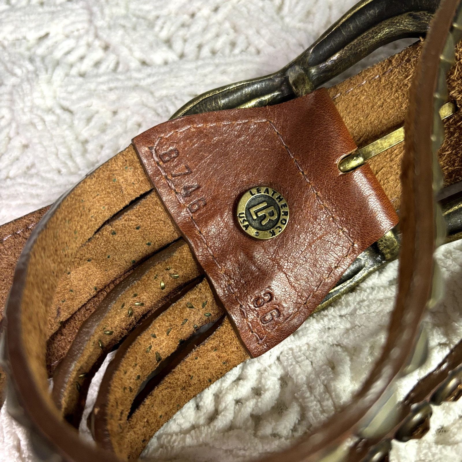 Other Leatherock Women's Brown Leather Adjustable Belt - Turquoise Size ONE SIZE - 5 Thumbnail