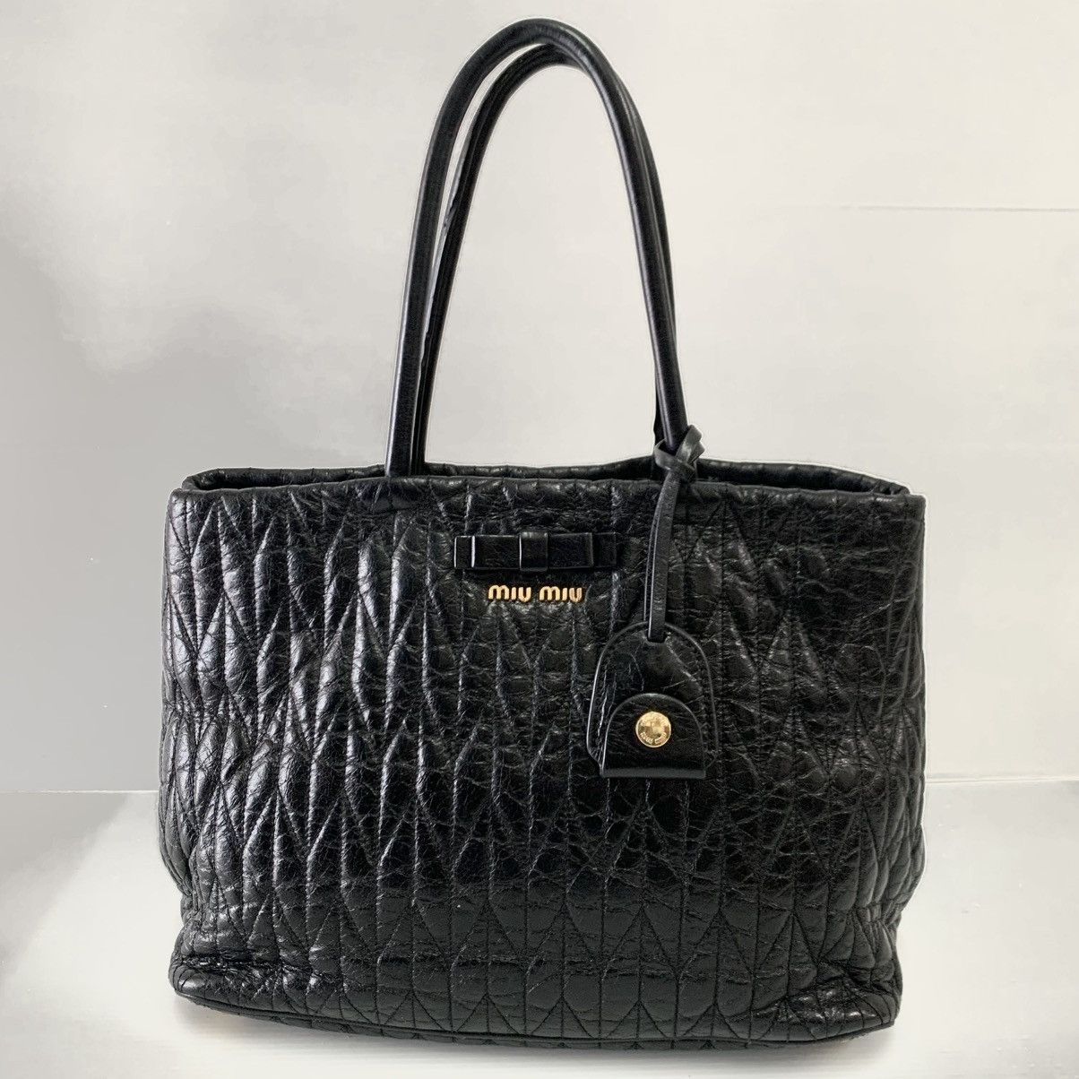 Miu Miu Miu Miu Matelasse Black Leather Shoulder Bag Size ONE SIZE - 1 Thumbnail