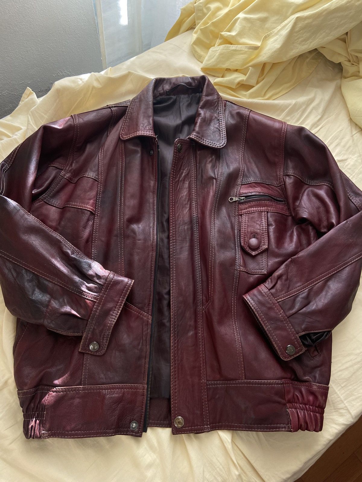 Genuine Leather Vintage Cherry leather bomber Size US L / EU 52-54 / 3 - 3 Thumbnail
