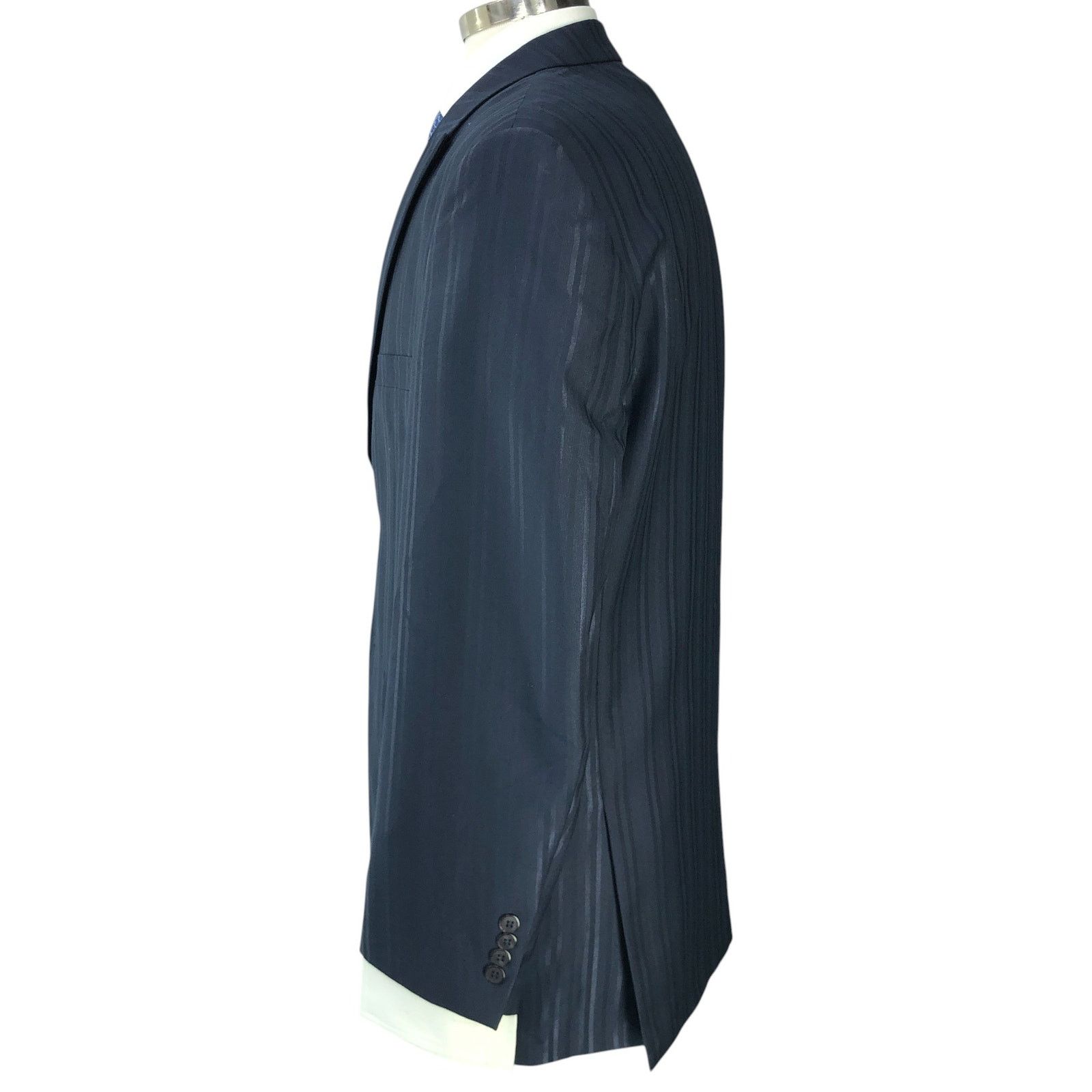 Stacy Adams Stacy Adams Size 40R Suit Three 3 Piece Drop 4 Blue Striped Size 40R - 7 Thumbnail