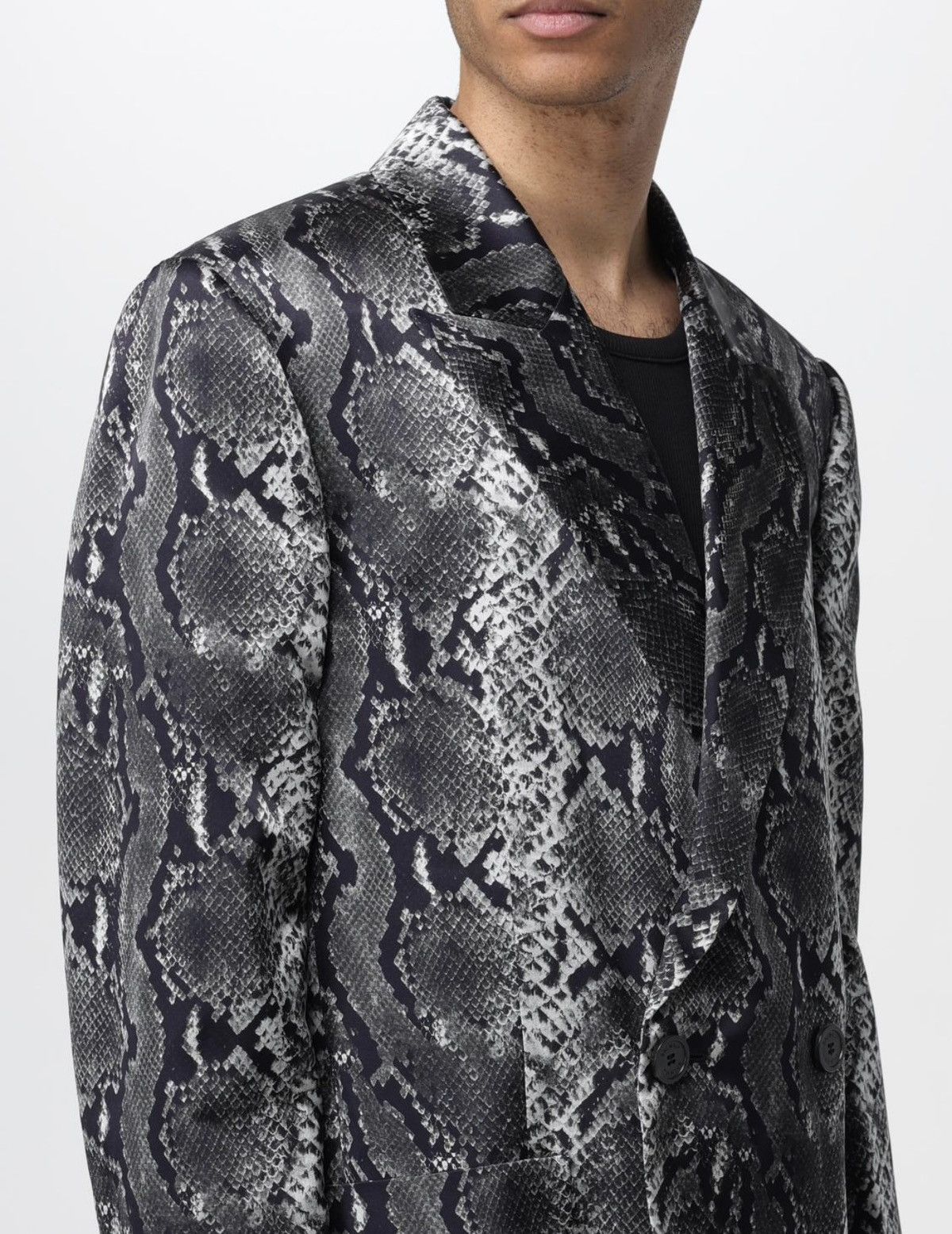 Balmain Balmain Double Breasted Silk Snake Print Blazer Jacket Sz 56 Size 54R - 5 Thumbnail