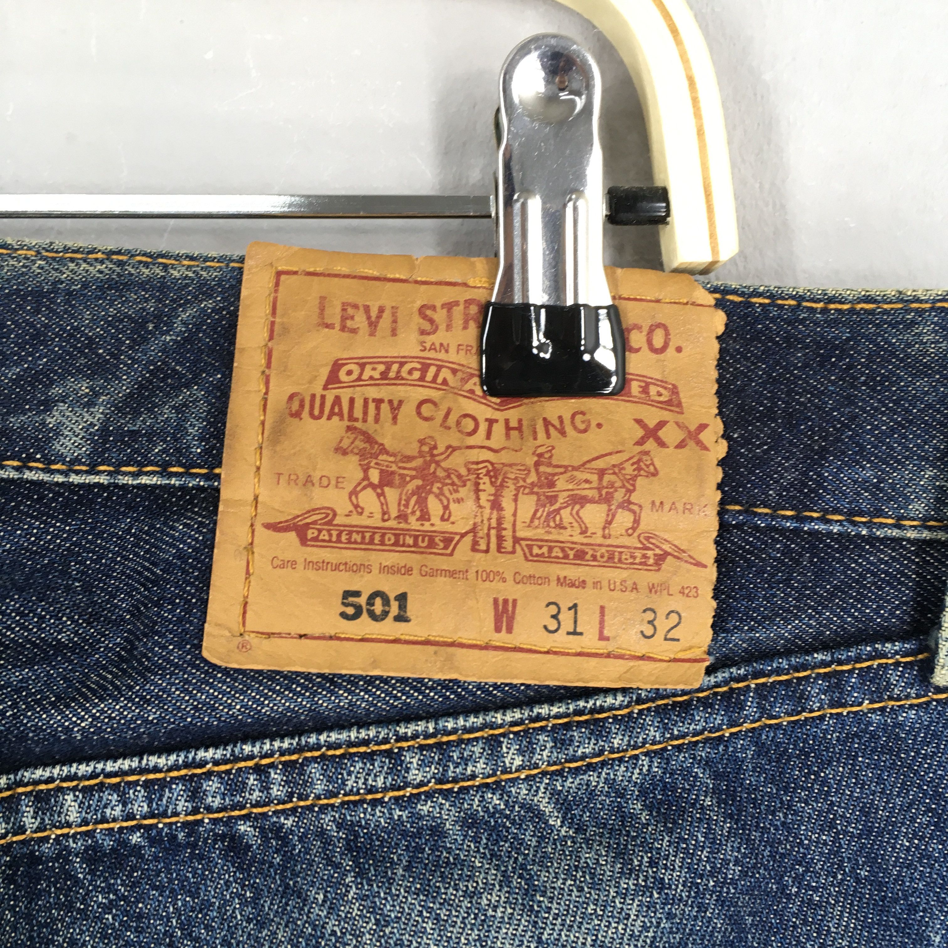 Levi's Size 31x29 Vintage 90s Levi's 501 Faded Blue Jeans S1072 Size US 31 - 11 Thumbnail