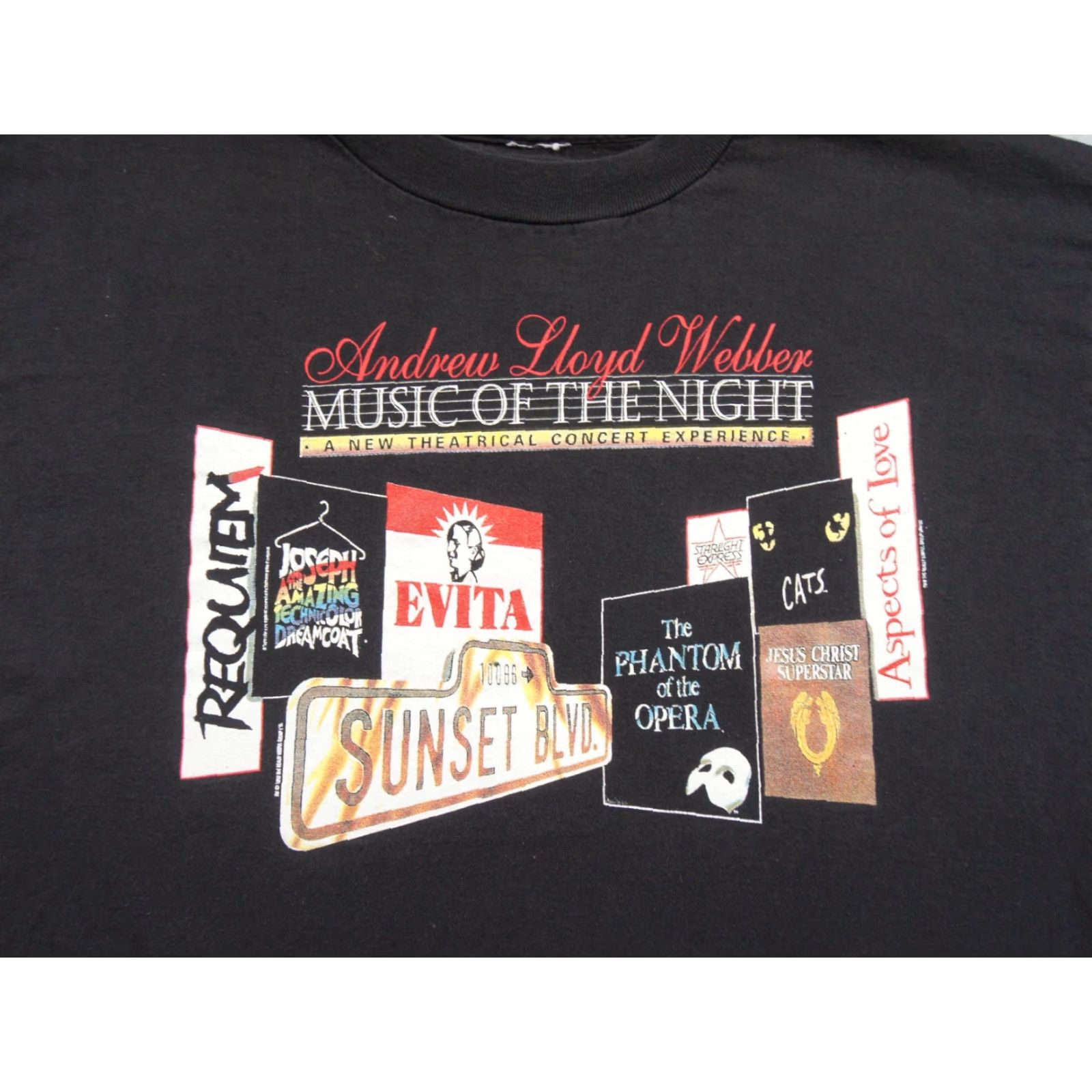 LLOYD VINTAGE Andrew Lloyd Webber Shirt Mens XL Black Theatre Music Tee Y2K Adult Size US XL / EU 56 / 4 - 2 Thumbnail