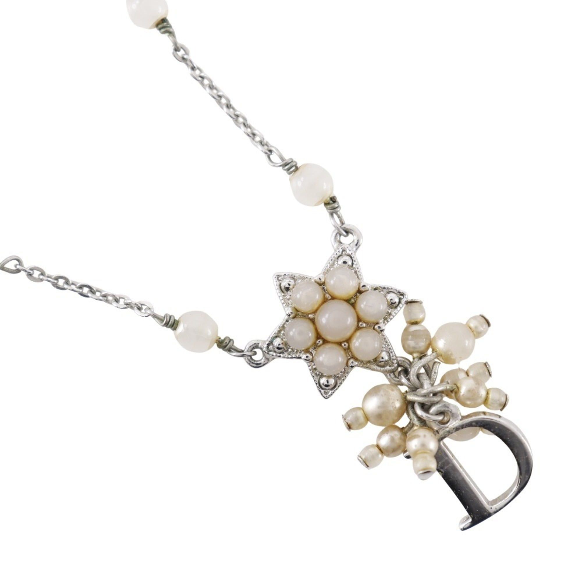 Dior Christian Dior Star Motif Necklace, Metal, Silver, Star, Approx. 7.3g, Motif, Women's Size ONE SIZE - 1 Thumbnail