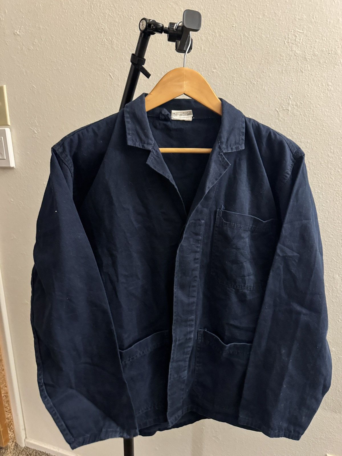 Vintage Vintage Navy Cropped French Cycling Coat 52 L Size US L / EU 52-54 / 3 - 2 Thumbnail
