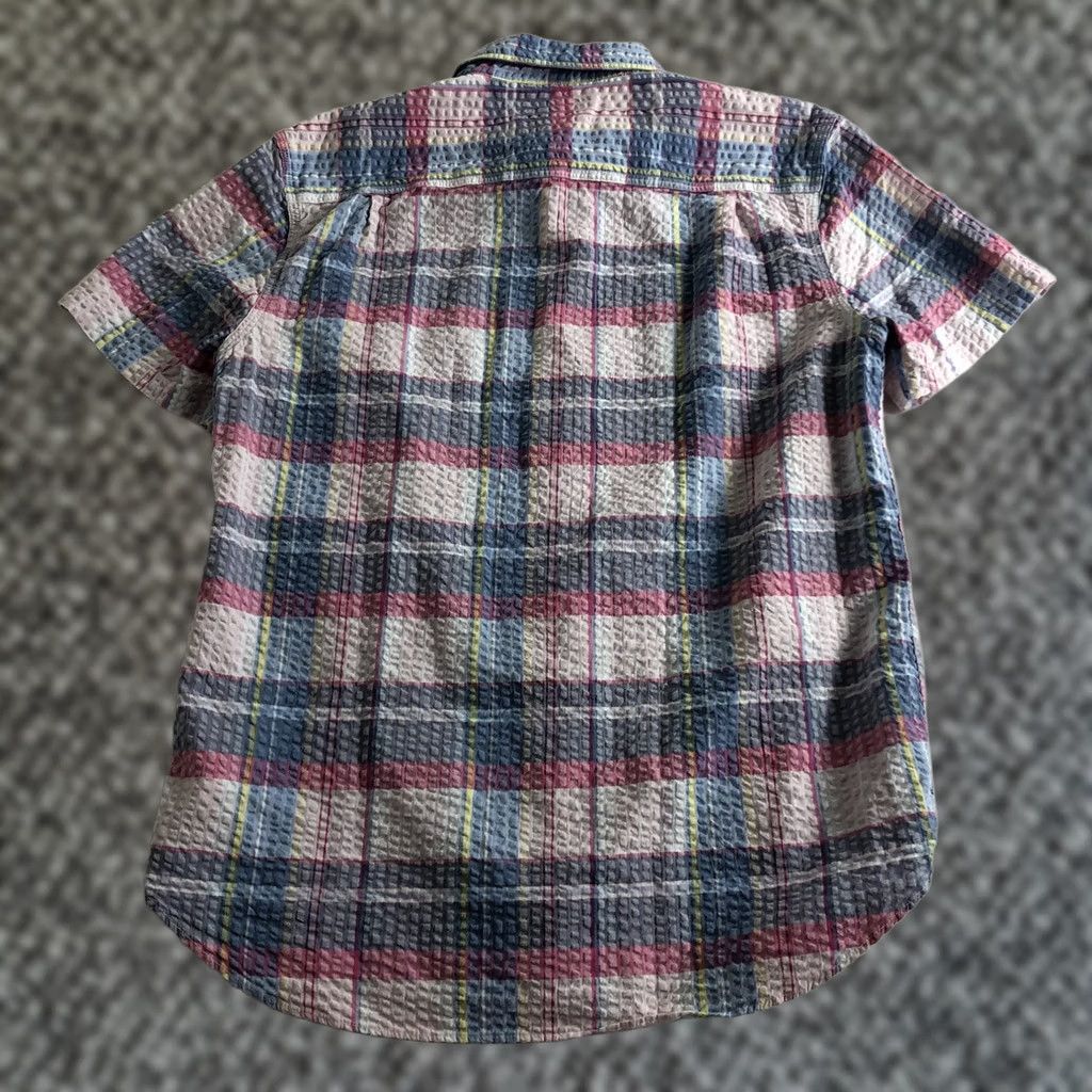 Lucky Brand Lucky Brand Mens Button-Up Shirt Seersucker Plaid Short Sleeve Classic Fit M Multicolor Casual Pocketed Size US 31 - 1 Thumbnail