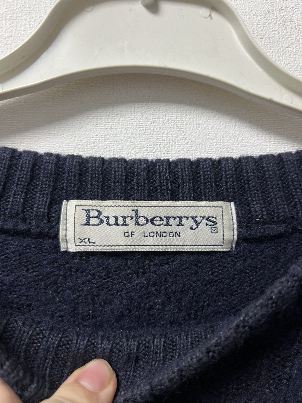 Burberry Vintage BURBERRYS Logo Wool Sweater Sweatshirt Big Logo Size US XL / EU 56 / 4 - 5 Thumbnail