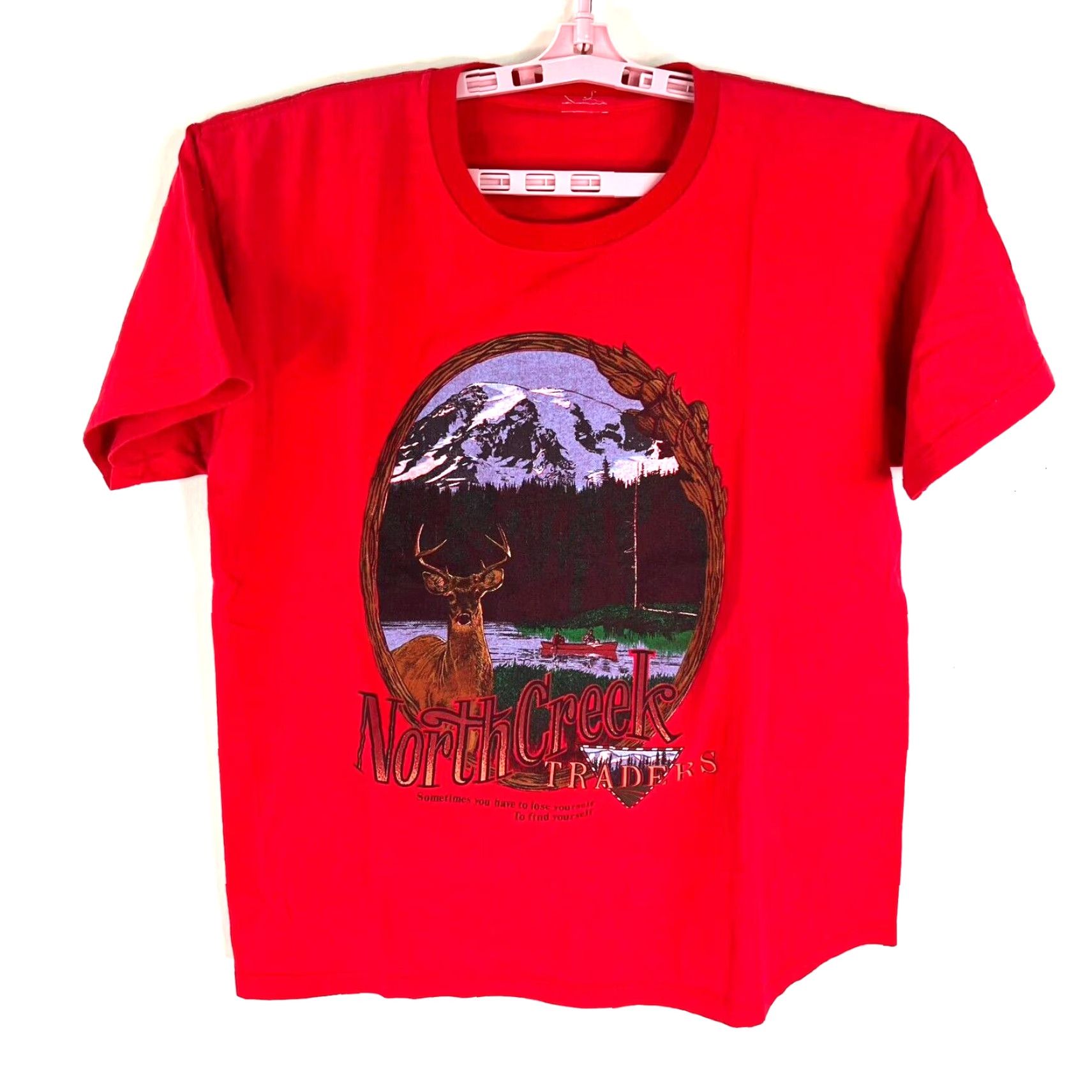 Vintage North Creek Traders T Shirt Mens Size L Red Deer Nature Adventure Shirt Adult Large Red Nature 90s? Size US L / EU 52-54 / 3 - 6 Thumbnail