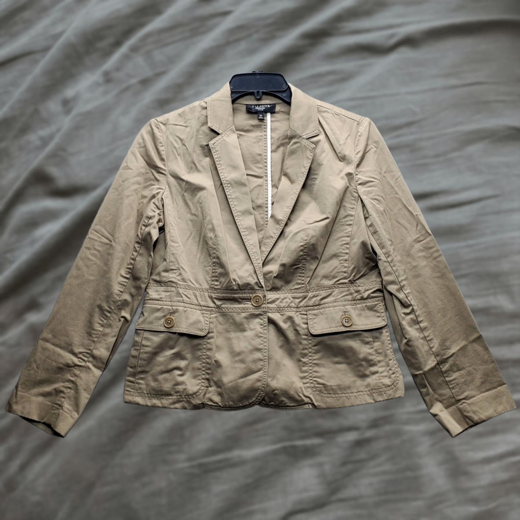 Talbots Talbots Jacket Womens 10P Brown Pockets Notch Lapel One Button Sleeve Size L / US 10 / IT 46 - 1 Thumbnail