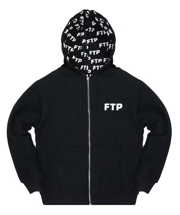image of Fuck The Population Ftp Reversible Logo Hoodie, Black (L), Men's (Size Large)