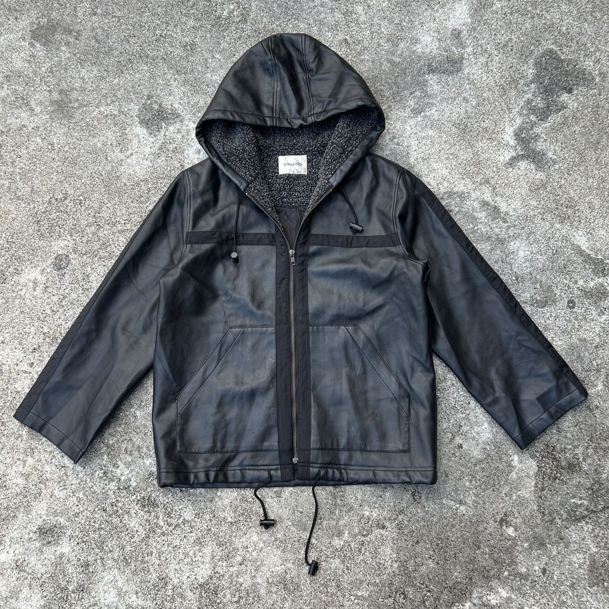 Japanese Brand × Vintage vintage Soggetto Leather Jacket Hoodie Nice details Size US S / EU 44-46 / 1 - 1 Thumbnail
