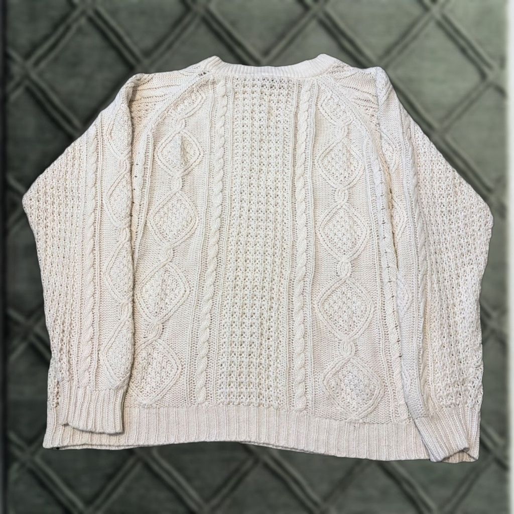 Patricia Nash VINTAGE Patrician Wool? Wait: Original uses Cotton. Correct: Patrician White Cable-Knit Cotton Sweater Pullover 2XL Men 80s Size US XXL / EU 58 / 5 - 1 Thumbnail