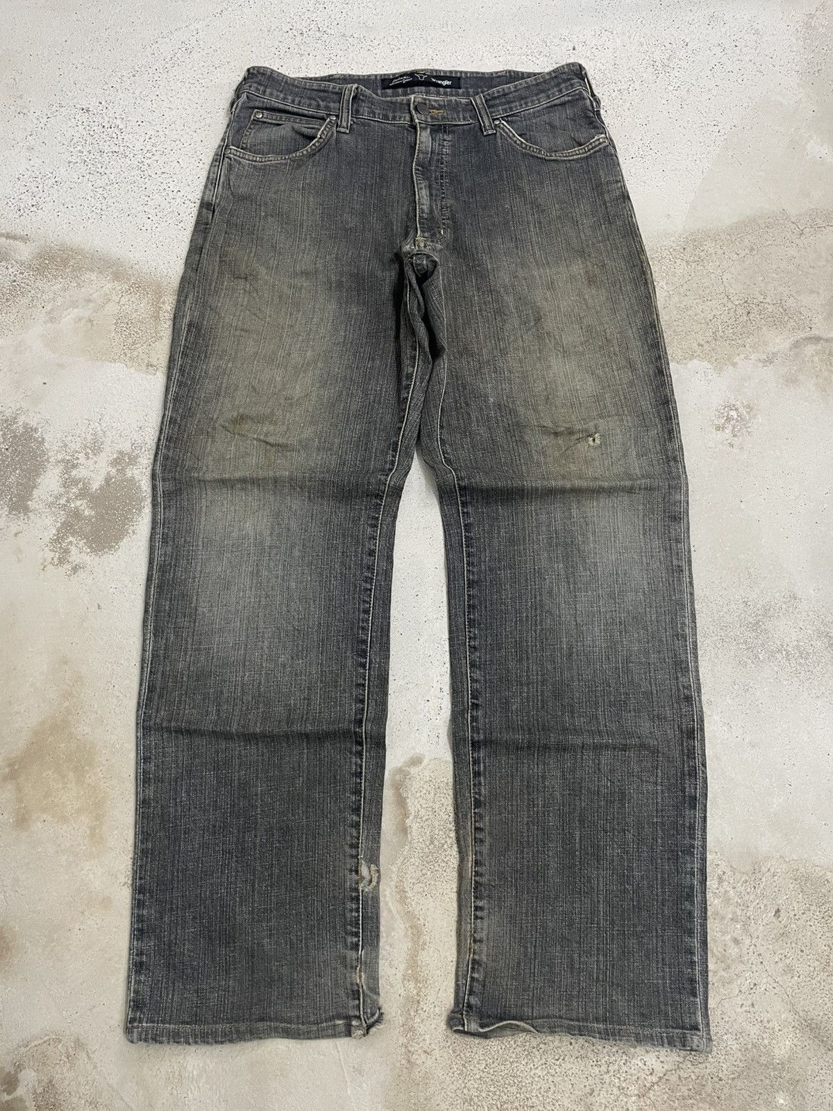 Wrangler Wrangler Authentic Western Distress Dirty Mud Workers Denim Size US 34 / EU 50 - 3 Thumbnail