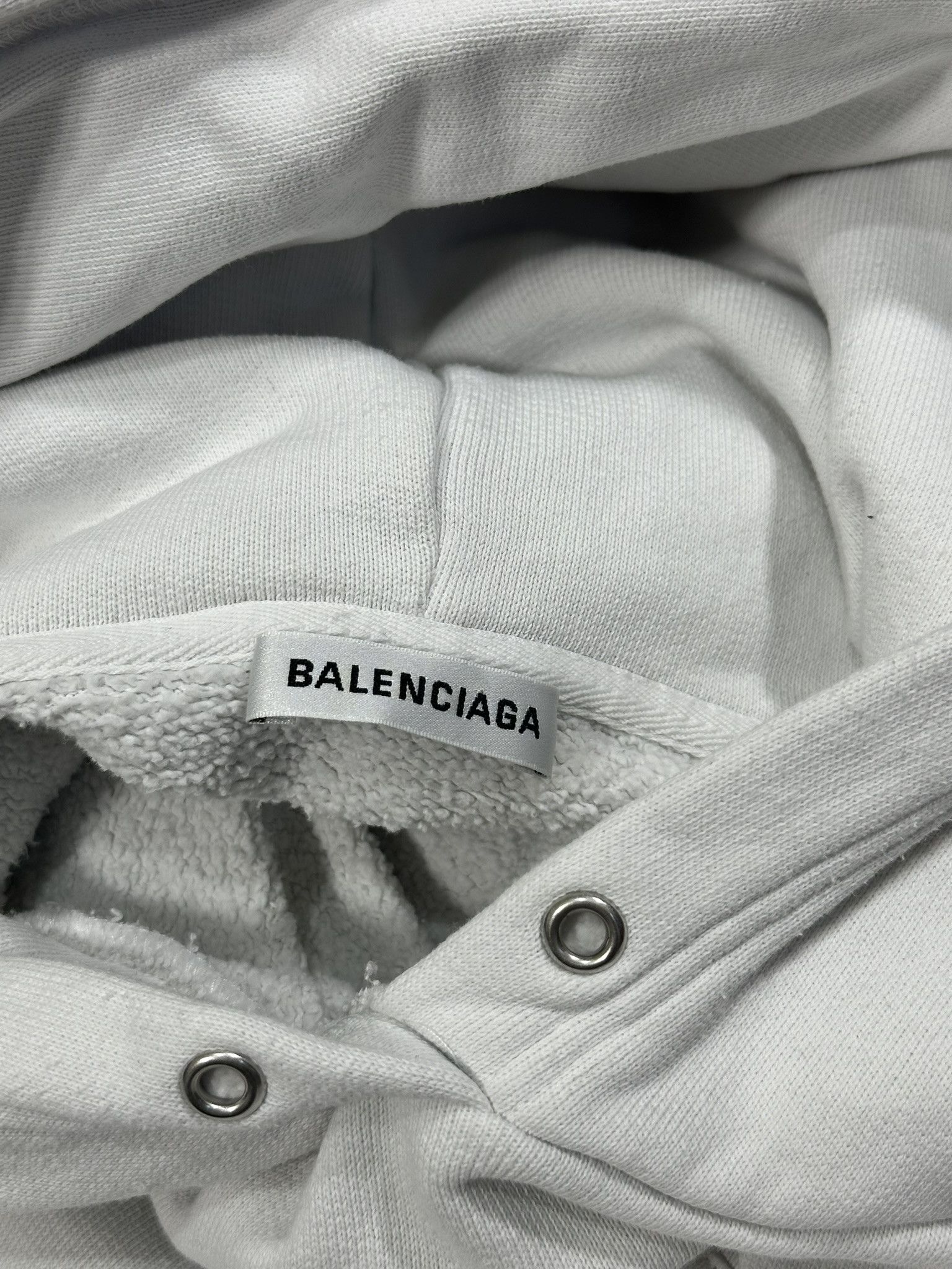 Balenciaga Balenciaga Sweatshirt Track Back Logo White Hoodie size S Size US M / EU 48-50 / 2 - 12 Thumbnail