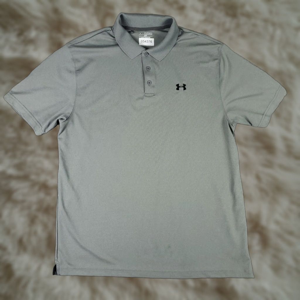 Under Armour Under Armour Polo Shirt Mens 2XL Gray Solid Short Sleeve Collared Button Golf Casual Polo Shirt Mens Gray 2XL Under Armour Size US XXL / EU 58 / 5 - 1 Thumbnail
