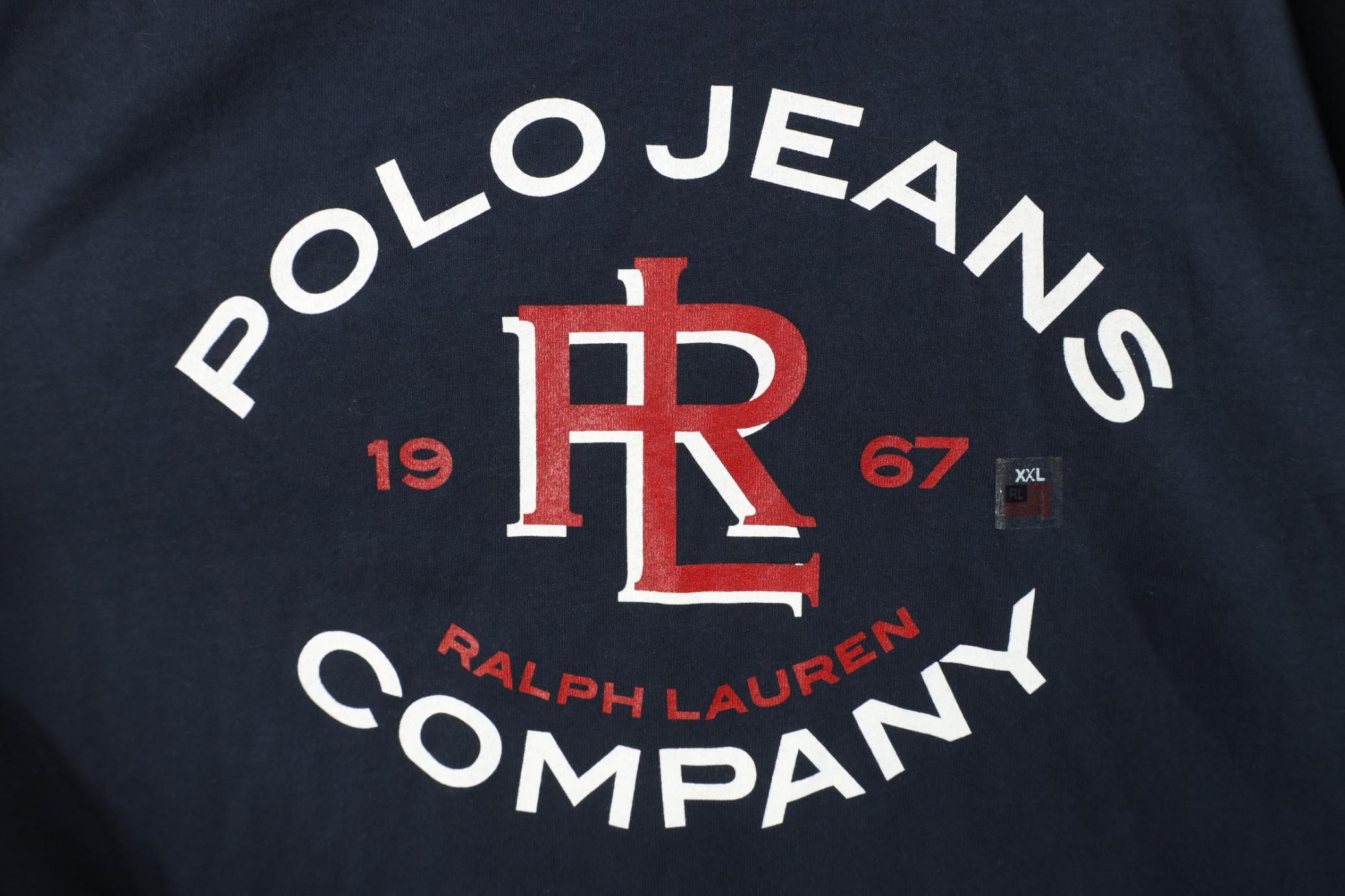 Polo Ralph Lauren Deadstock Vintage 90s Ralph Lauren Monogram T-Shirt Blue Size US XXL / EU 58 / 5 - 6 Thumbnail
