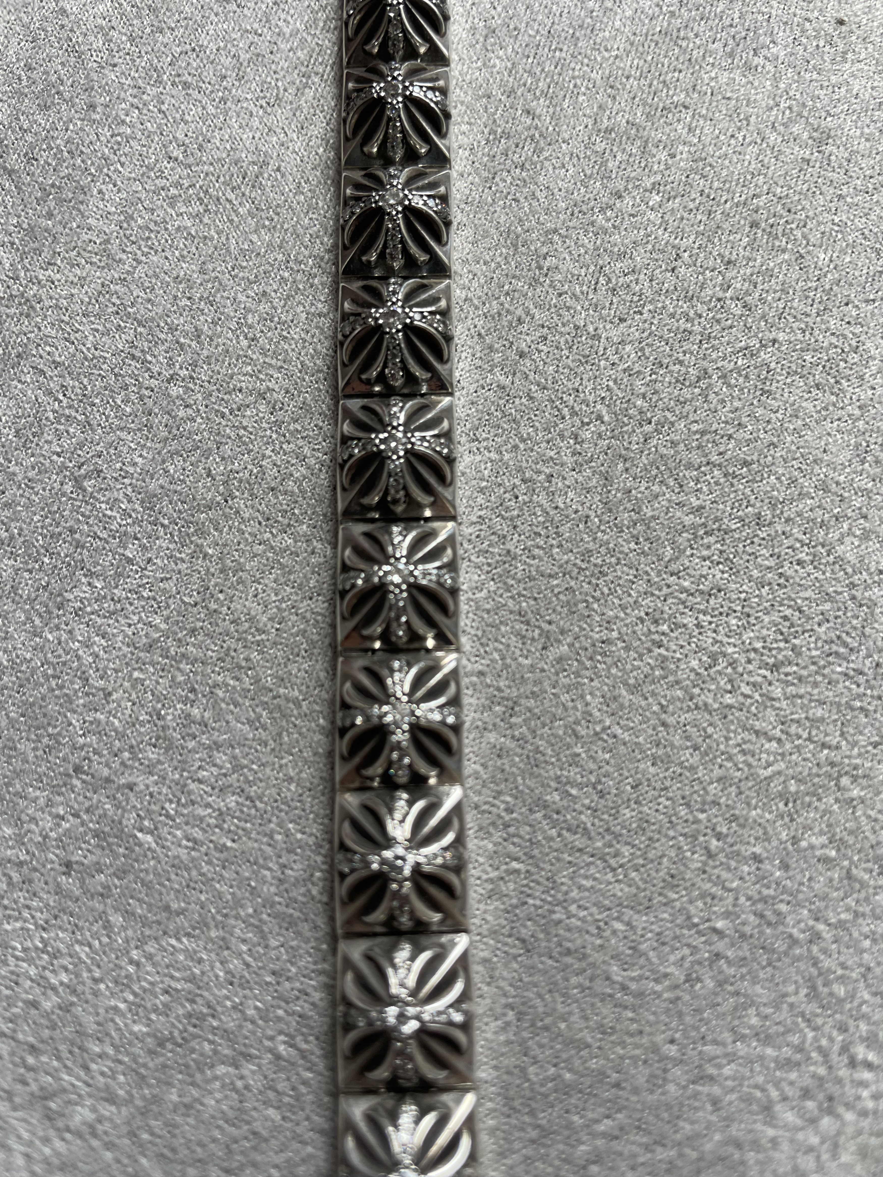 Chrome Hearts Chrome Hearts Silver Diamonds Pyramid Hinged Plus Bracelet Size ONE SIZE - 8 Thumbnail