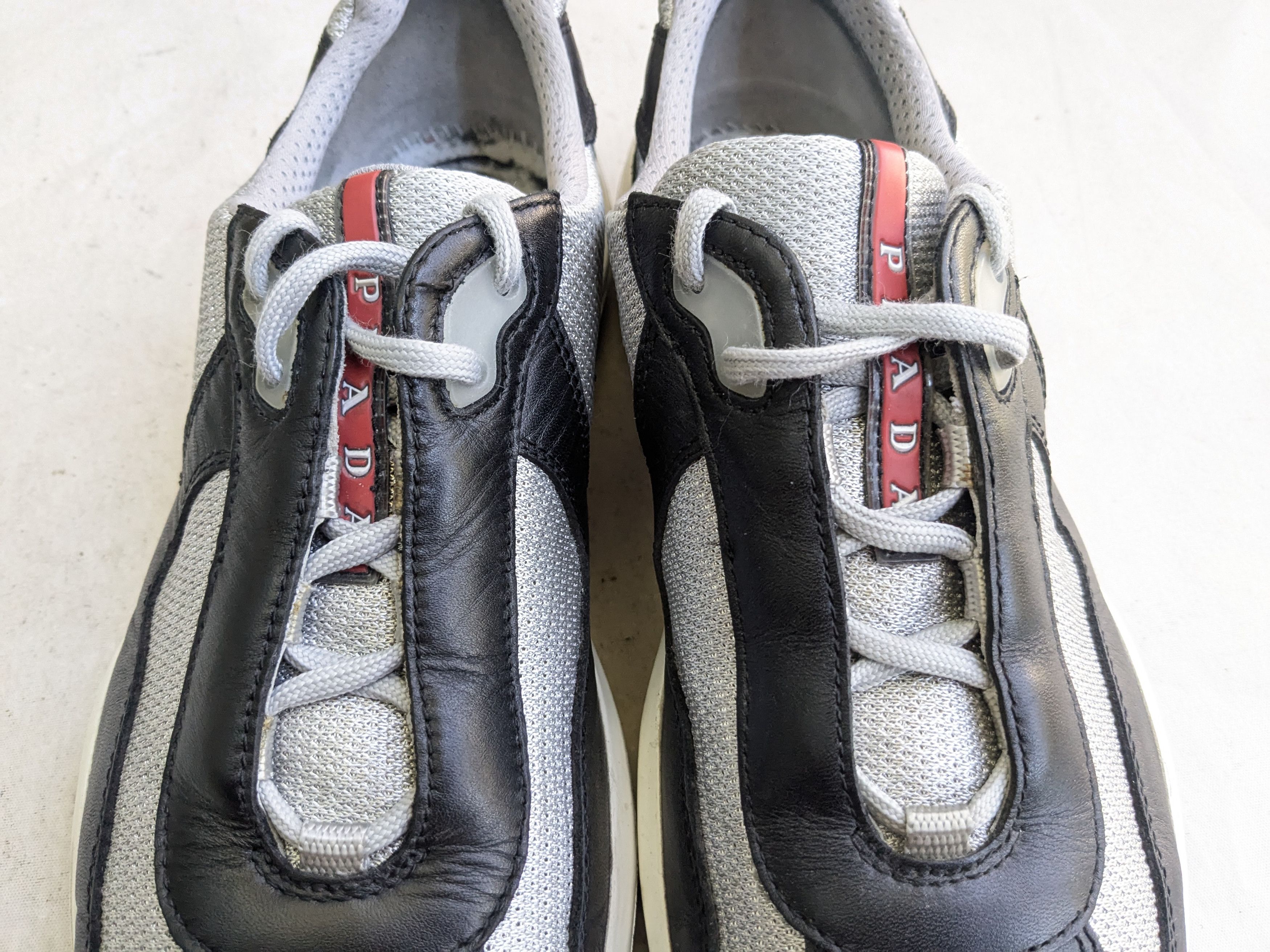 Prada Prada America's Cup Sneakers Black Silver 9.5 Leather Size US 9.5 / EU 42-43 - 2 Thumbnail