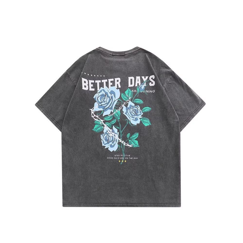Japanese Brand × Vintage Rose print fashion trend loose washed distressed tee Size US M / EU 48-50 / 2 - 1 Thumbnail