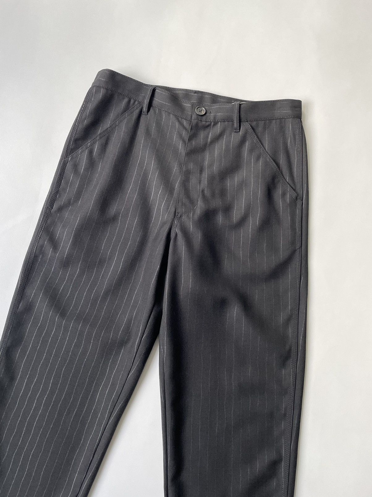 Comme des Garcons Black Pinstripe Wool Utility Trousers Size US 32 / EU 48 - 6 Thumbnail