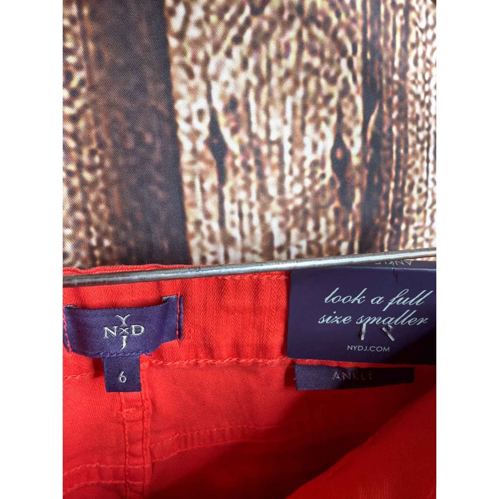 NYDJ NYDJ Pants Womens 6 Red Ankle Pockets Cotton Blend Skinny Classic Regular NWT Size 28" / US 6 / IT 42 - 3 Thumbnail