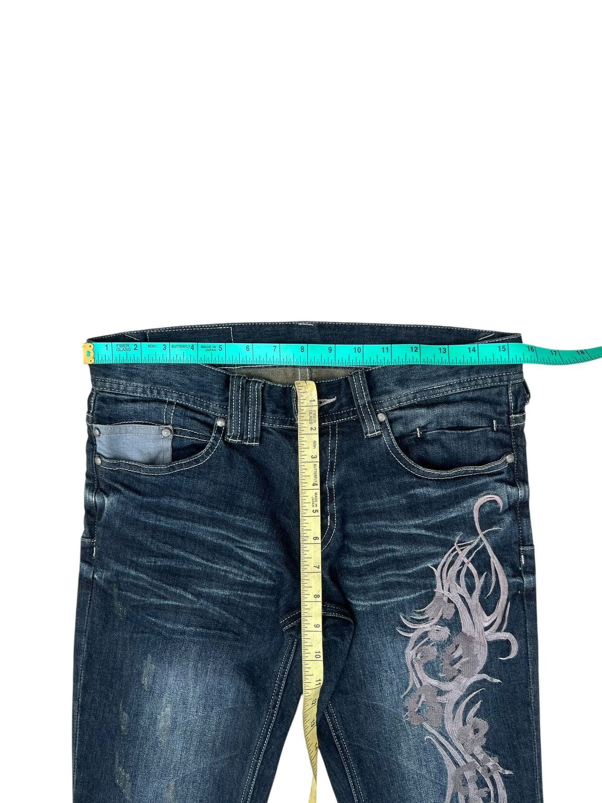 Tornado Mart Tornado Mart Embroidery Tribal Denim Super Flare Jeans Size US 30 / EU 46 - 2 Thumbnail
