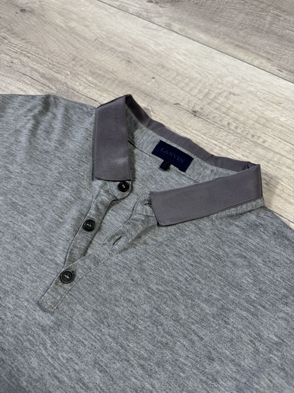 Lanvin Lanvin Long Sleeve Grosgrain Collar Polo Shirt Size US L / EU 52-54 / 3 - 4 Thumbnail