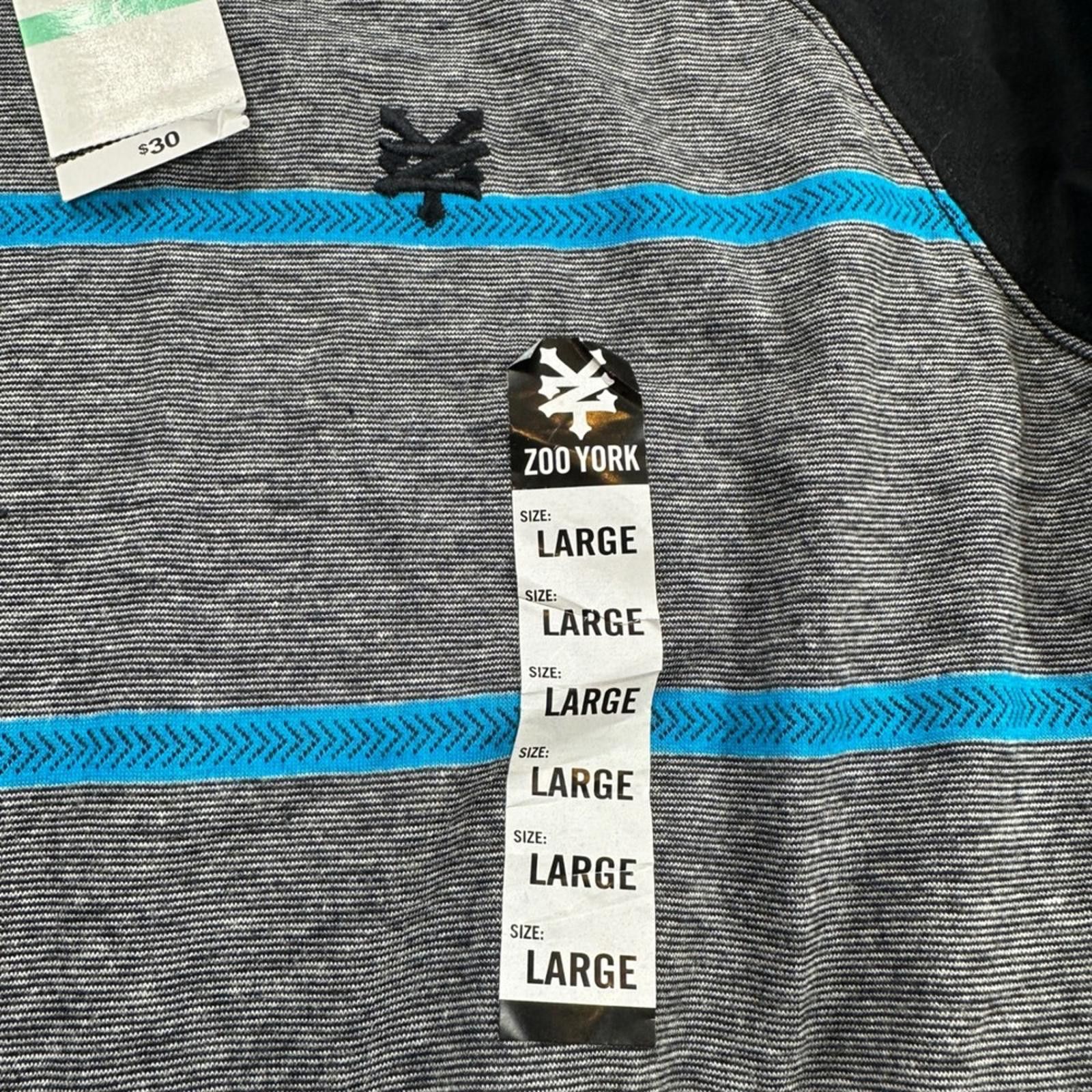 Zoo York Zoo York Mens Large Gray Blue Stripe Raglan T Shirt Tee NWT Size US L / EU 52-54 / 3 - 5 Thumbnail