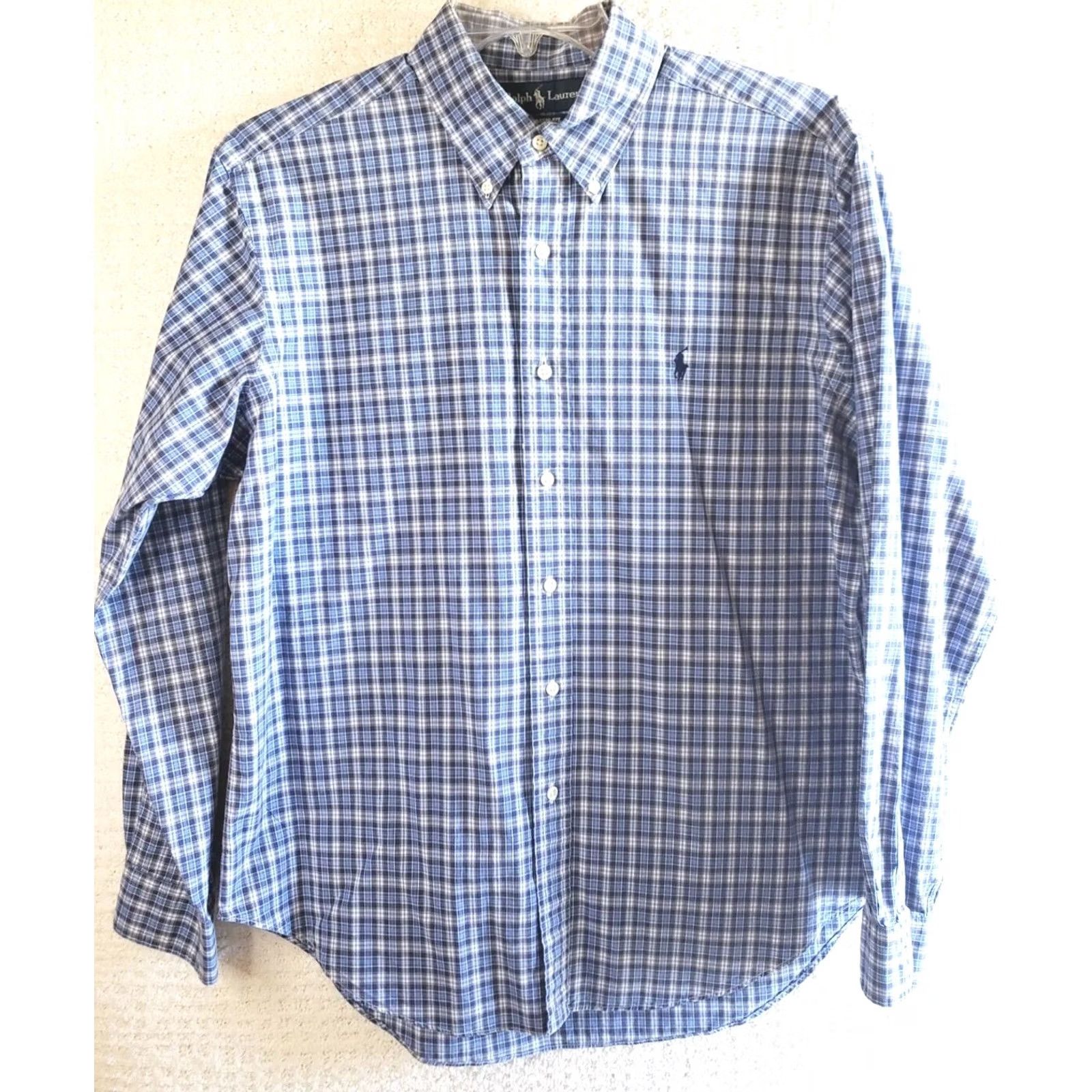 Ralph Lauren Ralph Lauren Mens Shirt Large Blue Plaid Classic Fit Performance Button Up Shirt Size US L / EU 52-54 / 3 - 2 Thumbnail