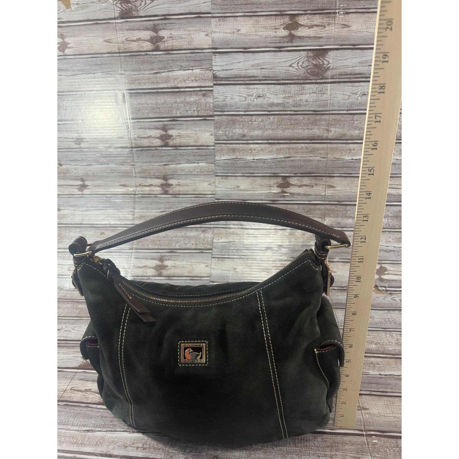 Dooney & Bourke DOONEY & BOURKE Suede leather satchel purse bag color green Size ONE SIZE - 4 Thumbnail