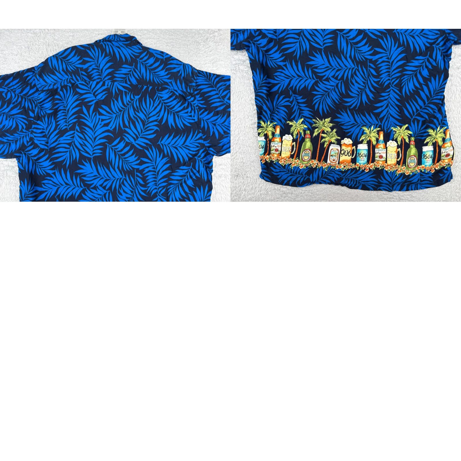 Vintage Third Coast Shirt Adult 2XL blue Floral Palm 100% Rayon Button Hawaiian Size US XXL / EU 58 / 5 - 9 Thumbnail