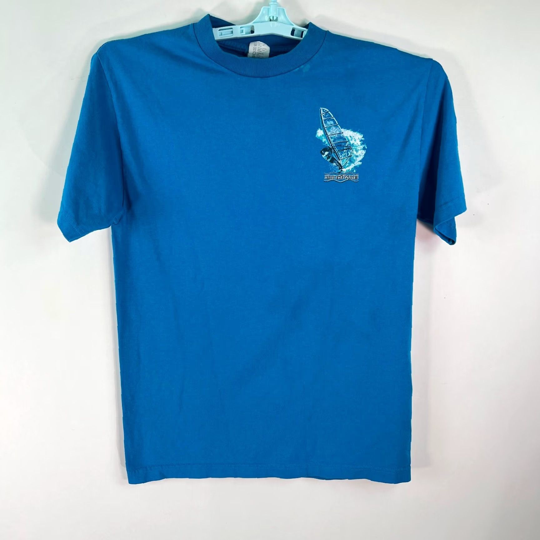 Vintage VINTAGE Little Brownie T-Shirt Men Adult M Blue Ride The Wave Graphic Surfing Wind Ocean Beach 90s Size US M / EU 48-50 / 2 - 2 Thumbnail