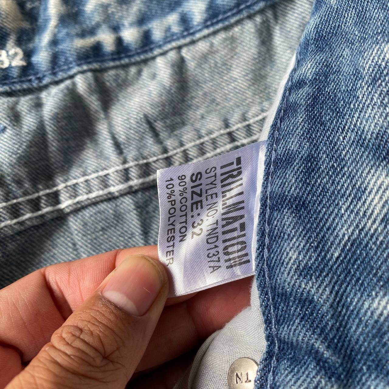 Japanese Brand Trillenation Heavy Distressed Jeans Shredded Punk Aesthetic Size US 32 / EU 48 - 4 Thumbnail