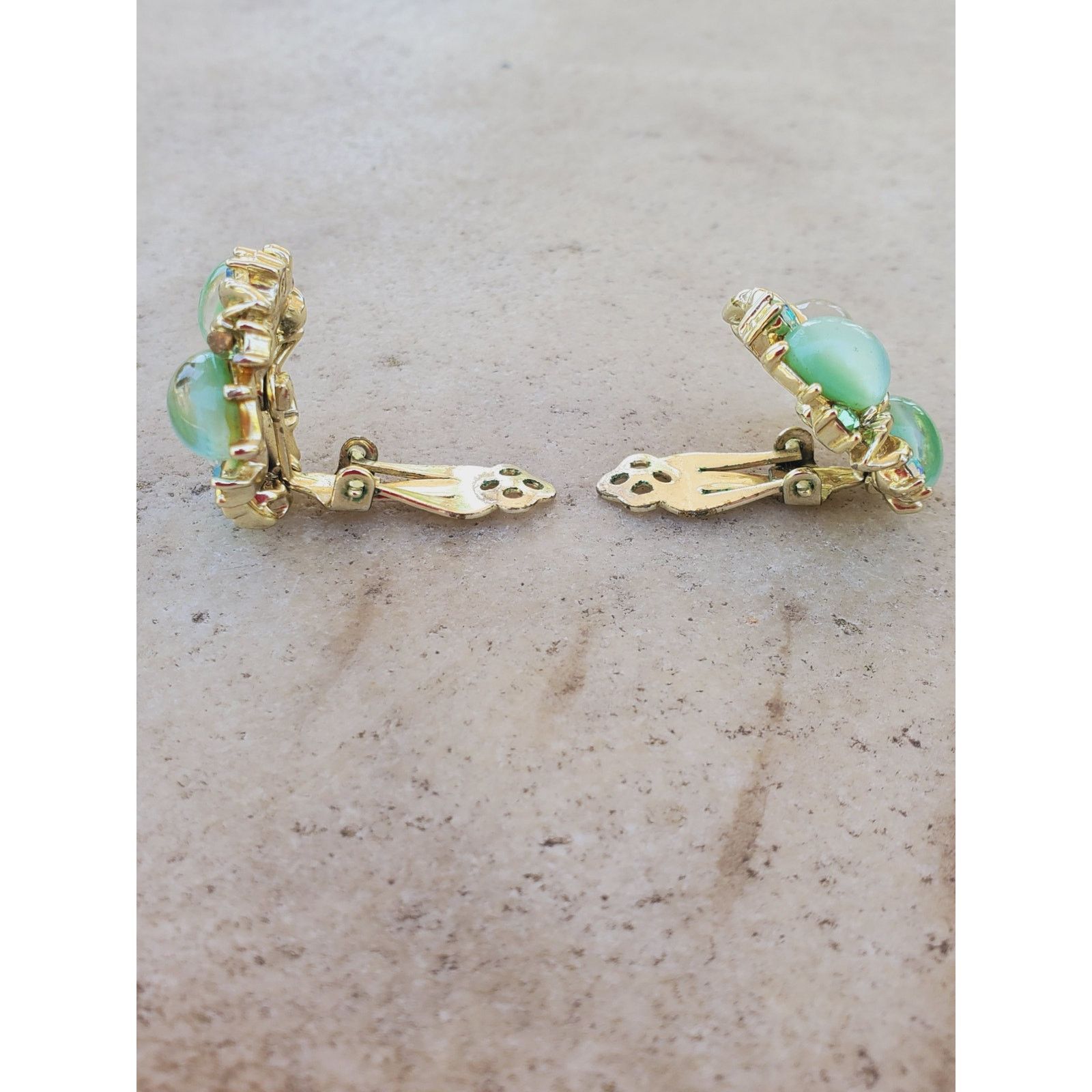 Other Lisner Vintage Clip-On Earrings Green Floral Signed Boho Size ONE SIZE - 6 Thumbnail