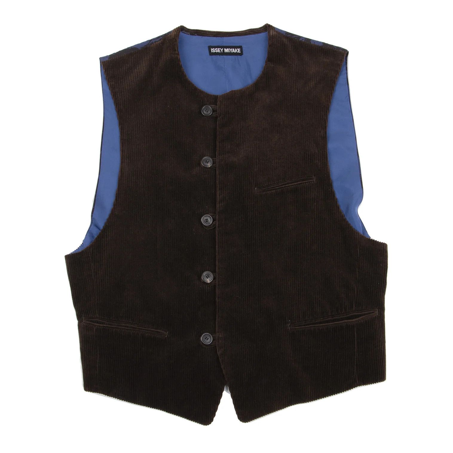 Issey Miyake Corduroy Gilet Vest in Brown and Blue, Size M Size US M / EU 48-50 / 2 - 1 Thumbnail