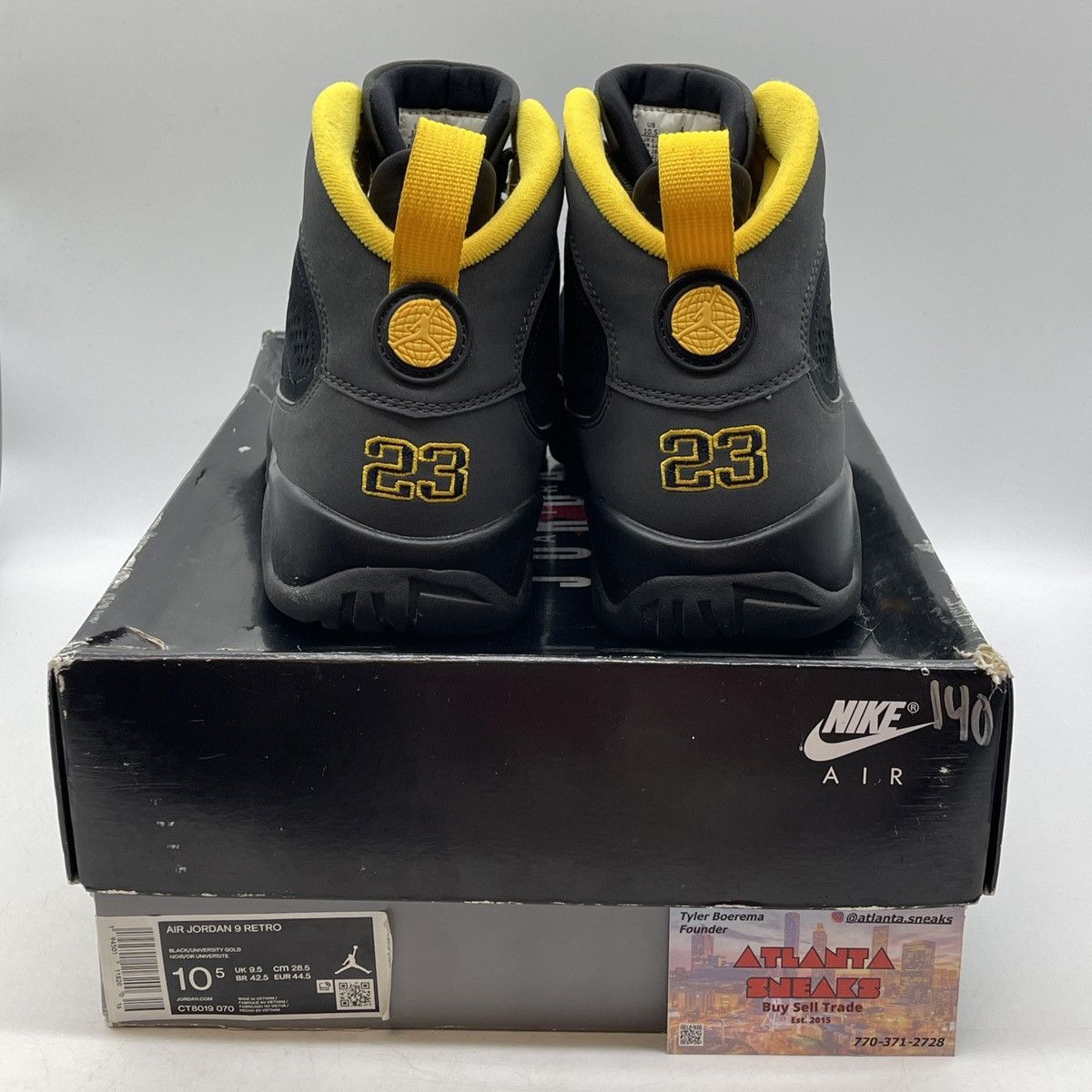 Jordan Brand Air Jordan 9 dark charcoal university gold Size US 10.5 / EU 43-44 - 3 Thumbnail