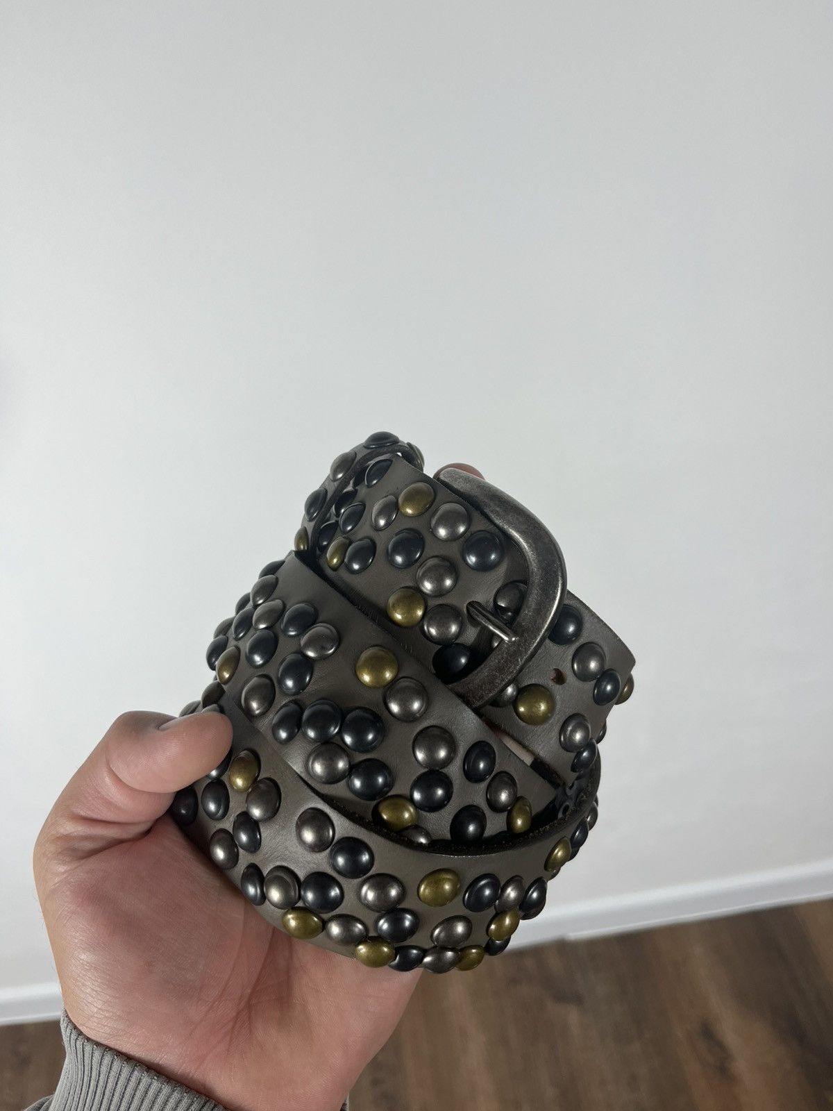 Other Avant-Garde Studded Leather Belt with Multicolor Rivets Size ONE SIZE - 5 Thumbnail