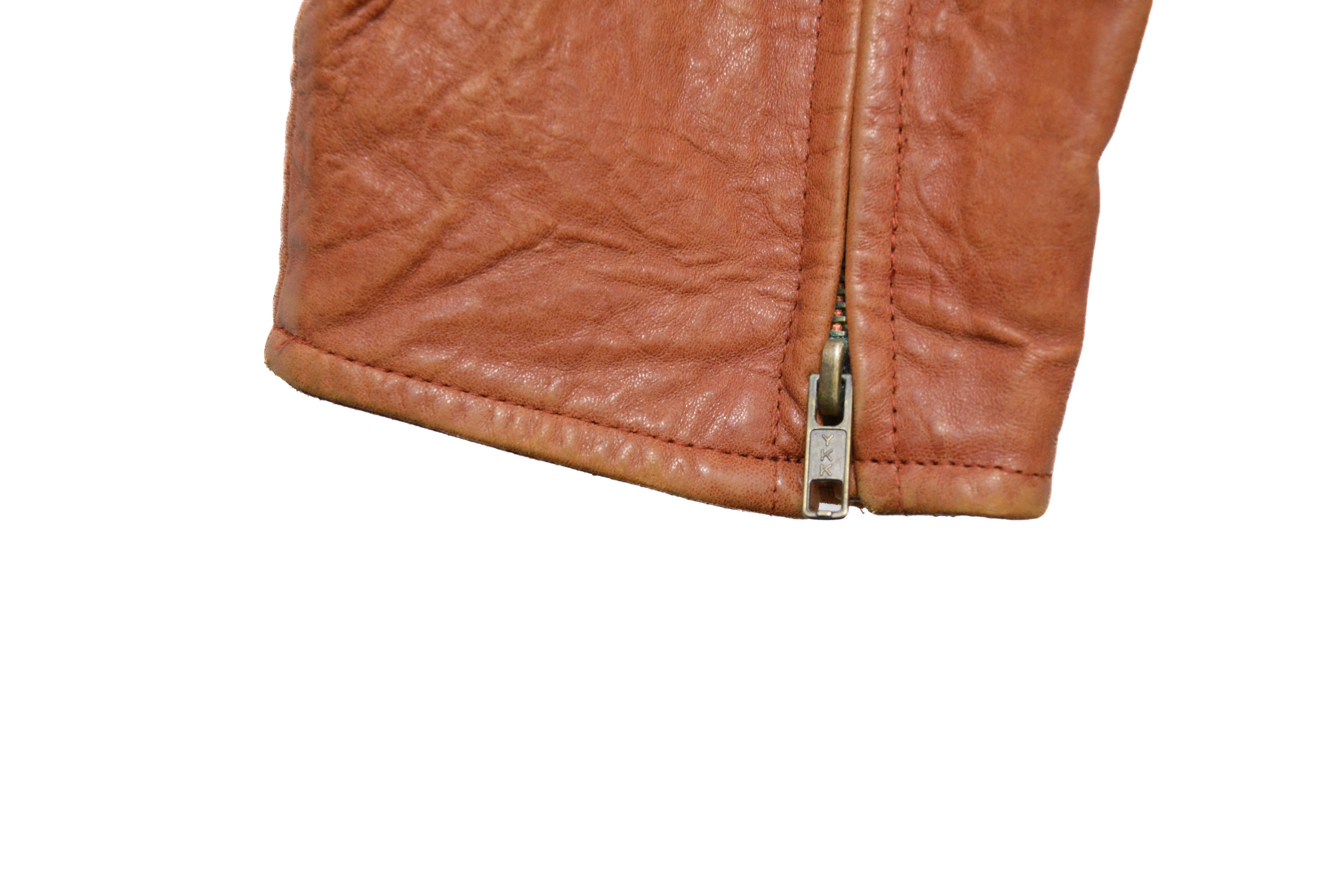 DKNY Vintage 80’ DKNY 100% Leather Men’s Brown Motorcycle Style Size US S / EU 44-46 / 1 - 4 Thumbnail