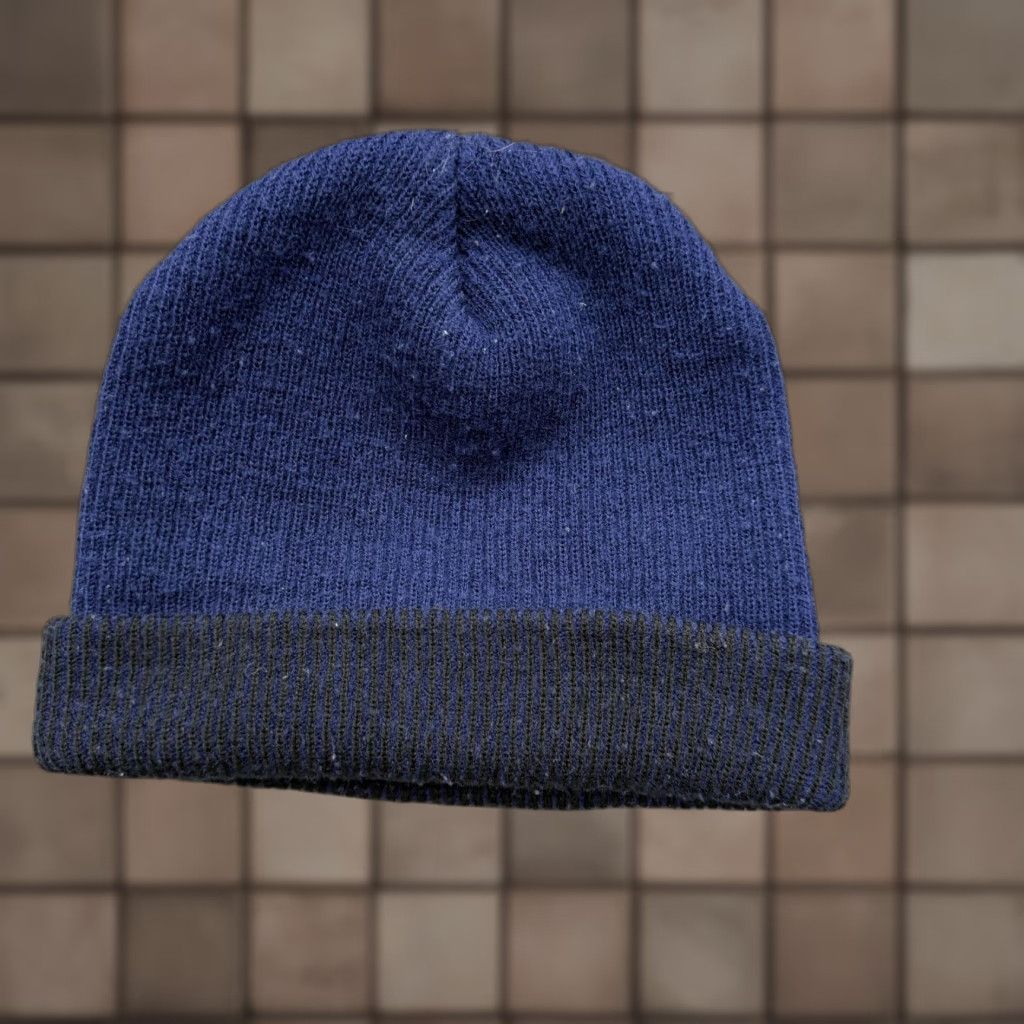 Nike Nike Hat Beanie Mens One Size Blue Black Cuffed Knit Acrylic Swoosh Logo Winter Size ONE SIZE - 1 Thumbnail