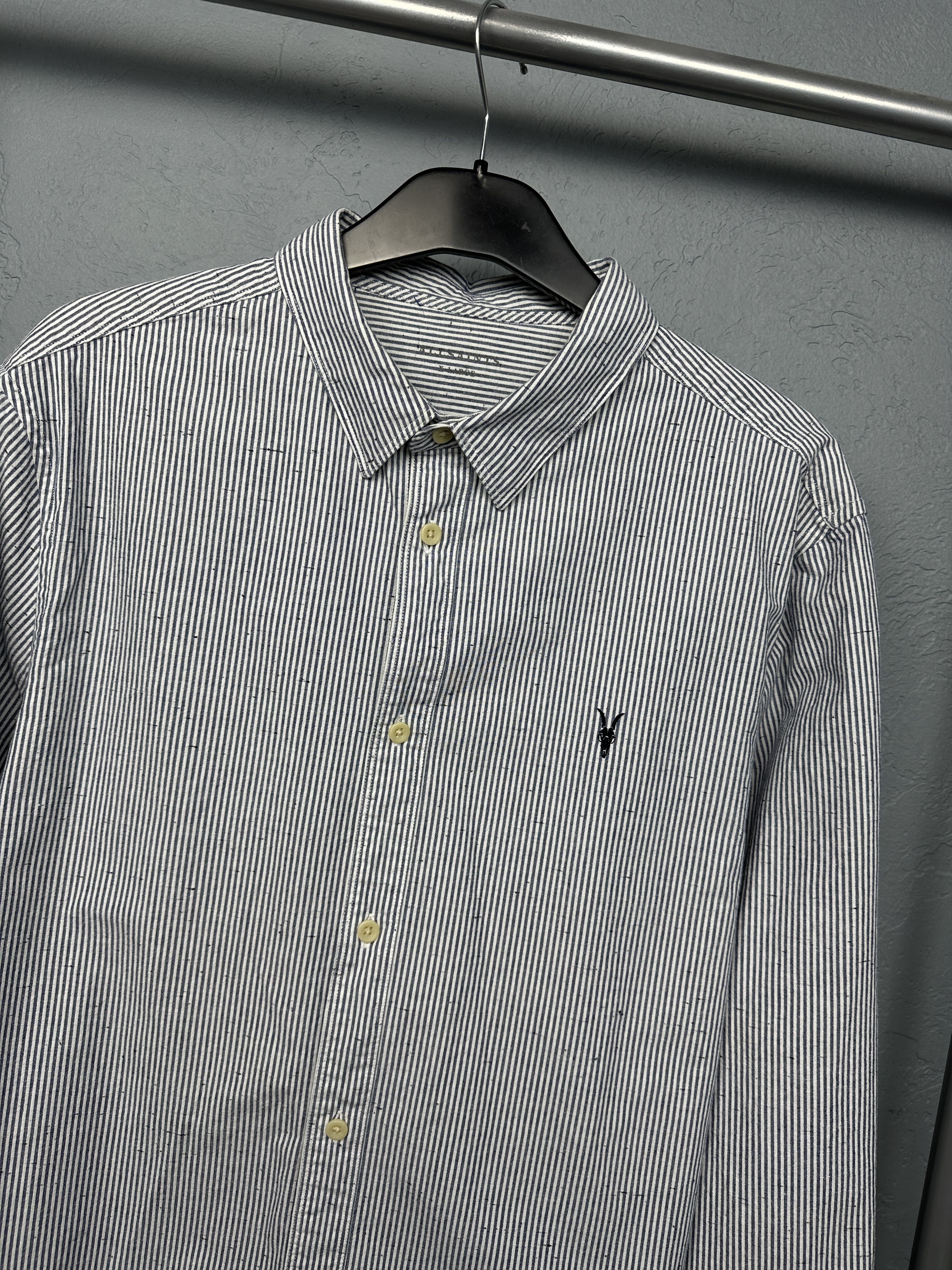 Allsaints Allsaints Delmont Mens Long Sleeve Striped Shirt Size US XL / EU 56 / 4 - 2 Thumbnail