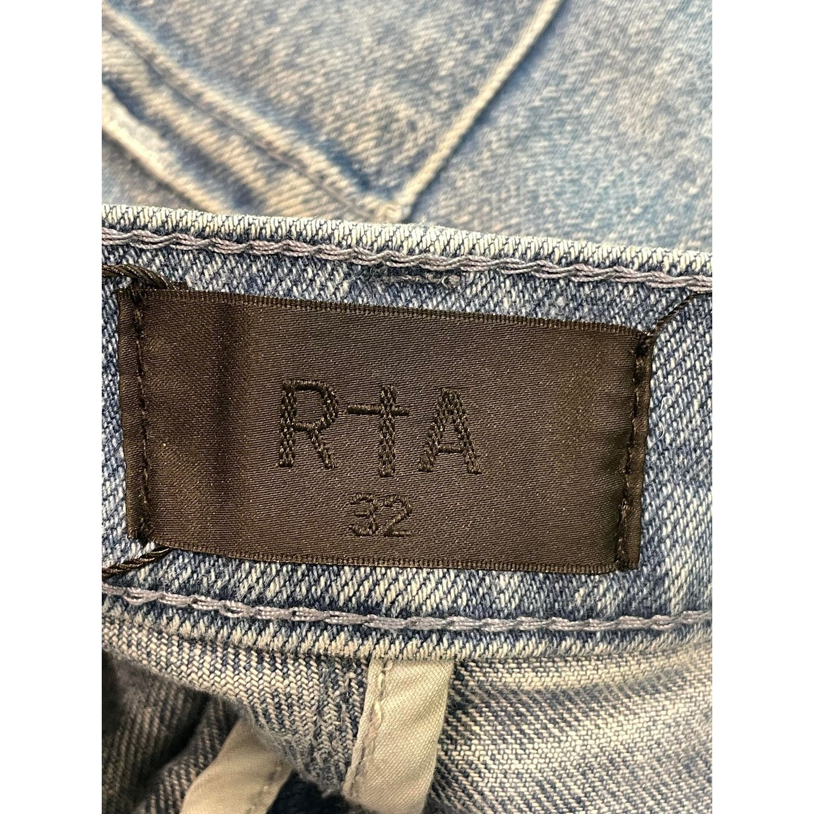 Rta RTA Zipper Knee Patch Light Wash Blue Jeans Size US 32 / EU 48 - 6 Thumbnail