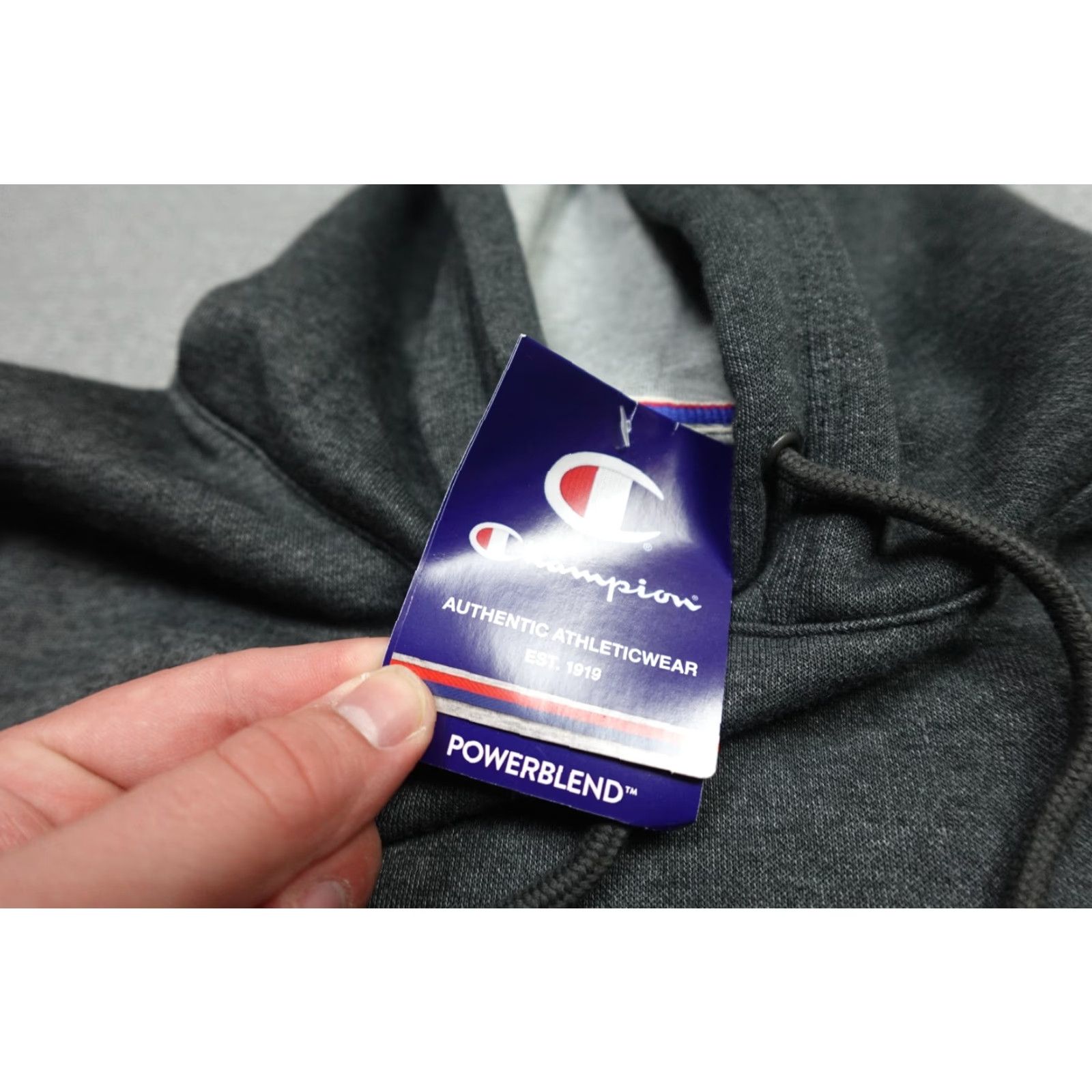 Champion Champion Sweatshirt Men Medium Gray Spell Out Hooded Pullover Fleece Stretch NWT Size US M / EU 48-50 / 2 - 4 Thumbnail