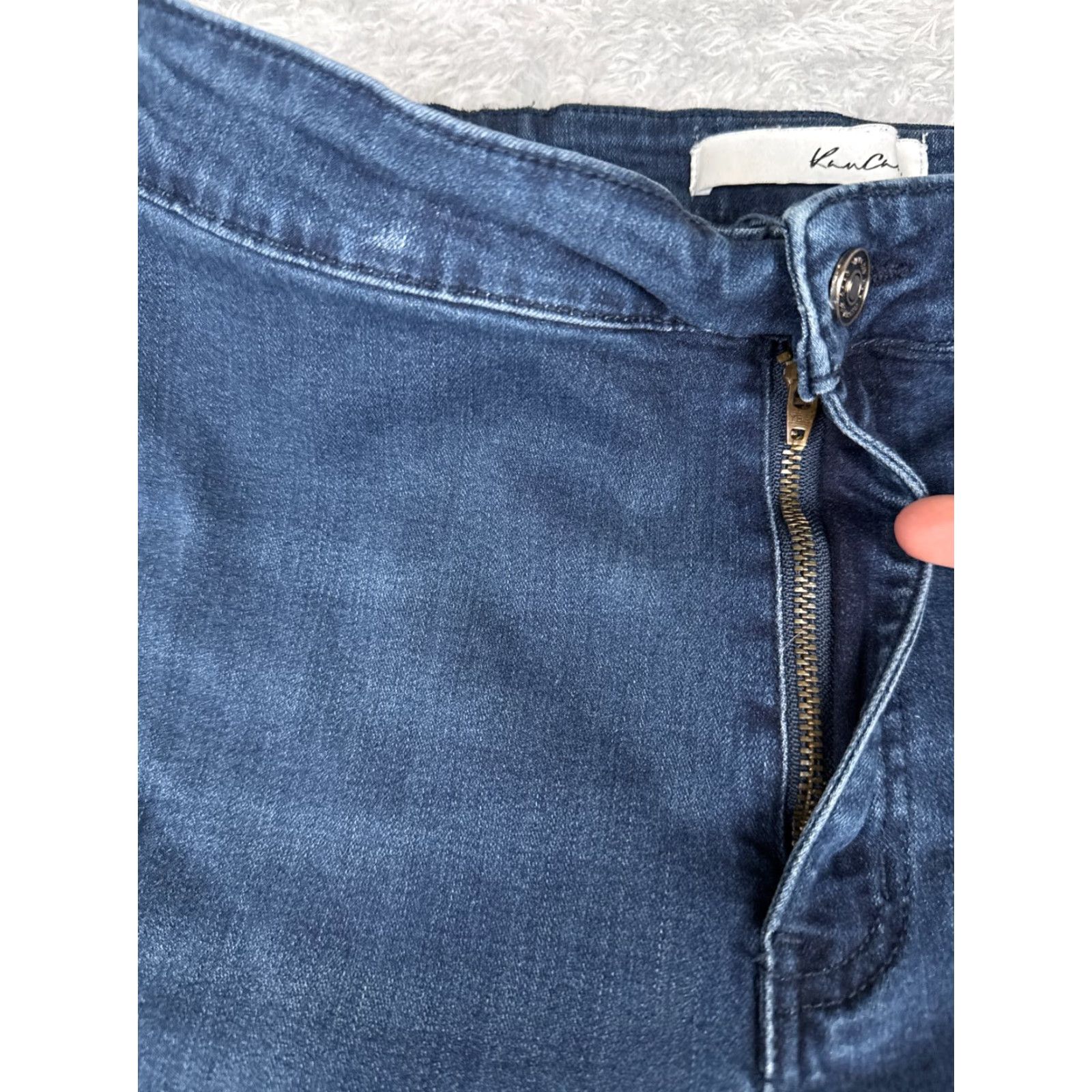 Vintage Jeans Women 30 Blue Denim Wide Flare Cotton Tri-Blend Mid RIse 30x31 Size 30" / US 8 / IT 44 - 5 Thumbnail