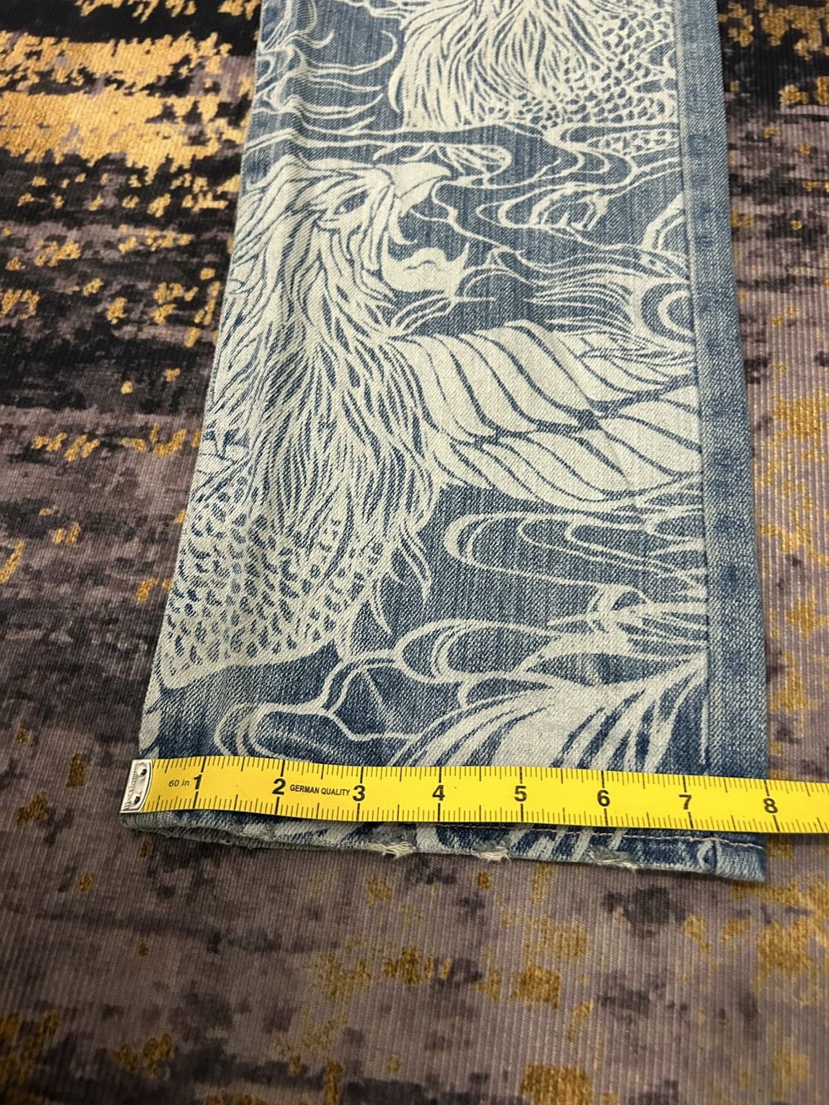 Karakuri Tamashii Vintage Buden Phoenix Sukajan Distressed Jeans Size US 31 - 23 Thumbnail
